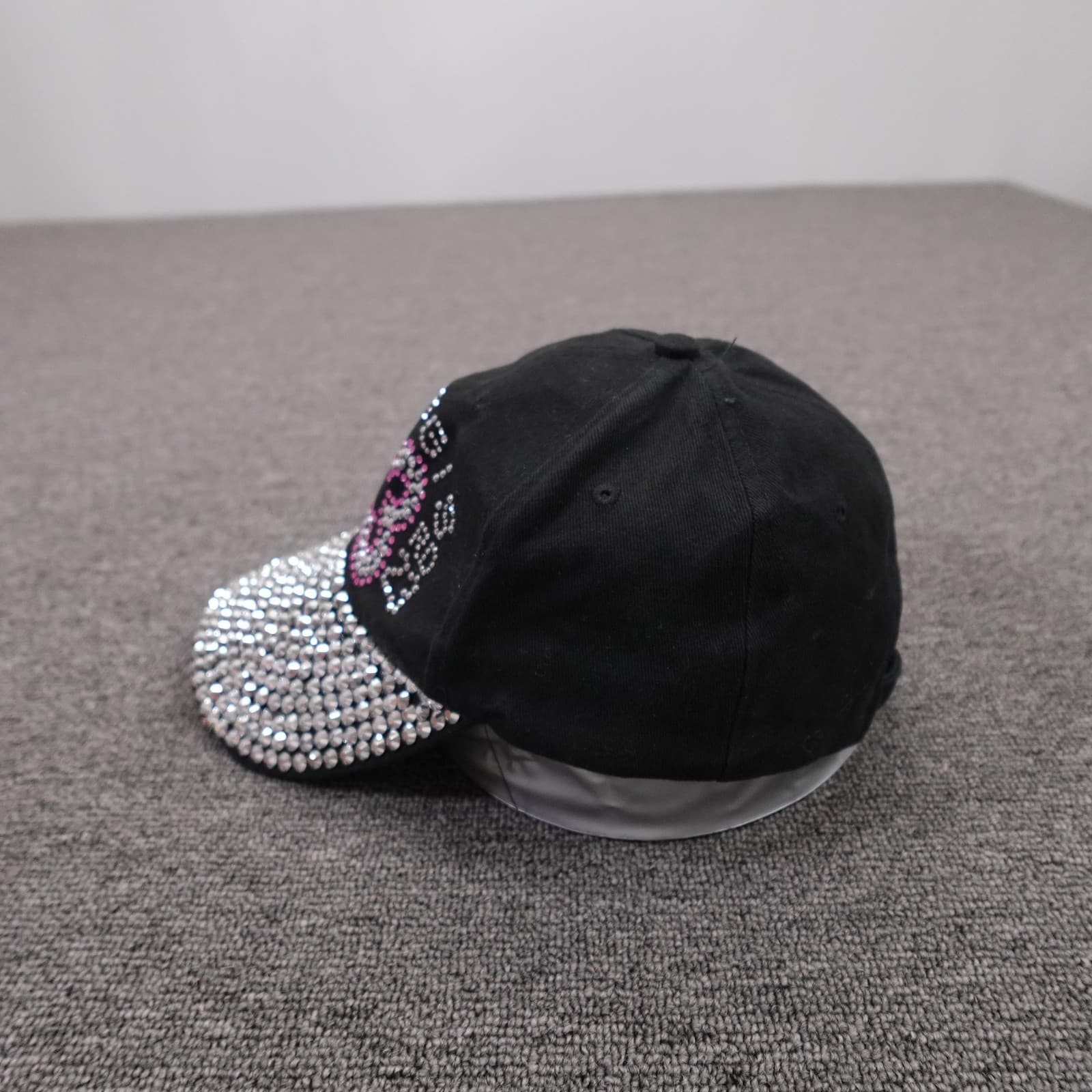 Sturgis Hat Cap Strap Back Womens One Size Black Rhinestone Motorcycle 83 - Thumbnail 2