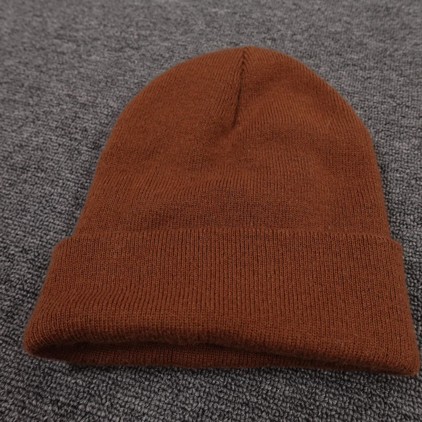 Carhartt Hat Beanie Cuffed Knit Youth One Size Brown Logo Patch Winter Warm Boys - Thumbnail 2