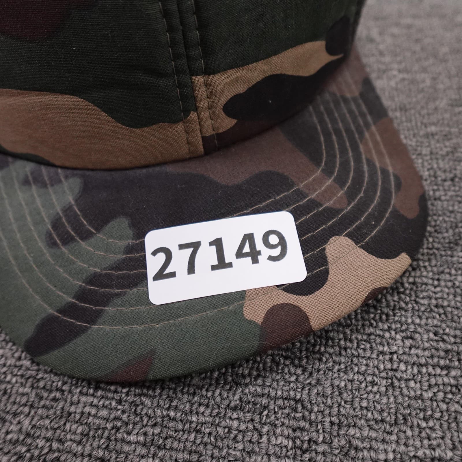 Vintage Camo Hat Cap Snap Back Mens One Size Green Camo Army Foam Lined - Thumbnail 9