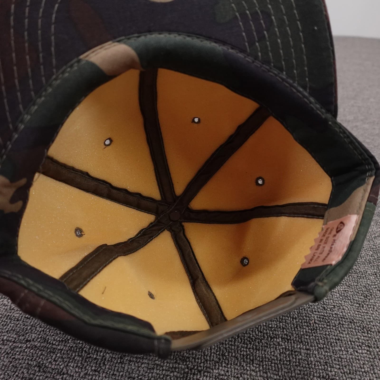 Vintage Camo Hat Cap Snap Back Mens One Size Green Camo Army Foam Lined - Thumbnail 5