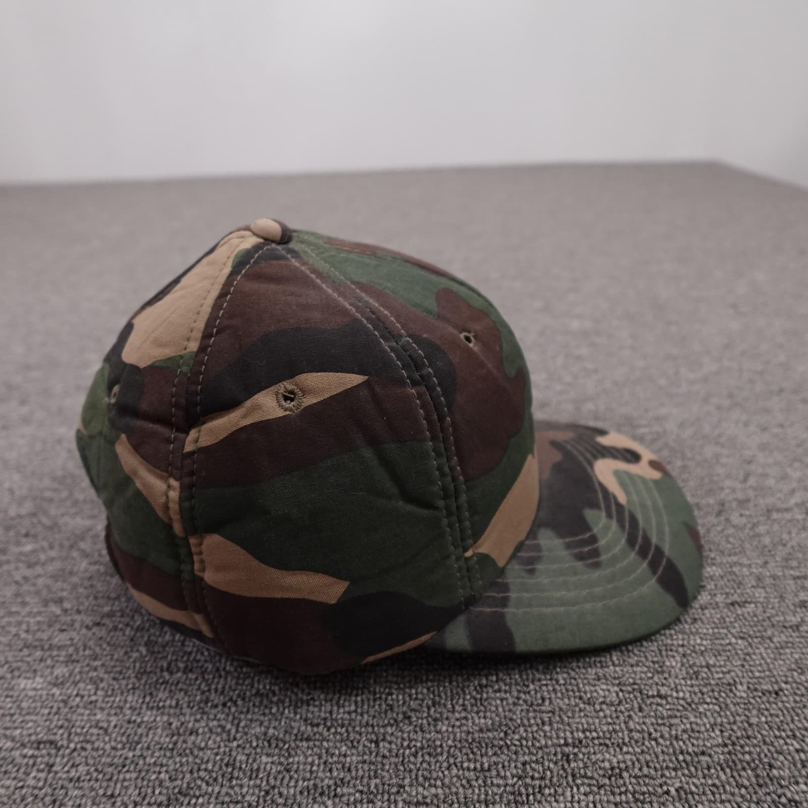 Vintage Camo Hat Cap Snap Back Mens One Size Green Camo Army Foam Lined - Thumbnail 4