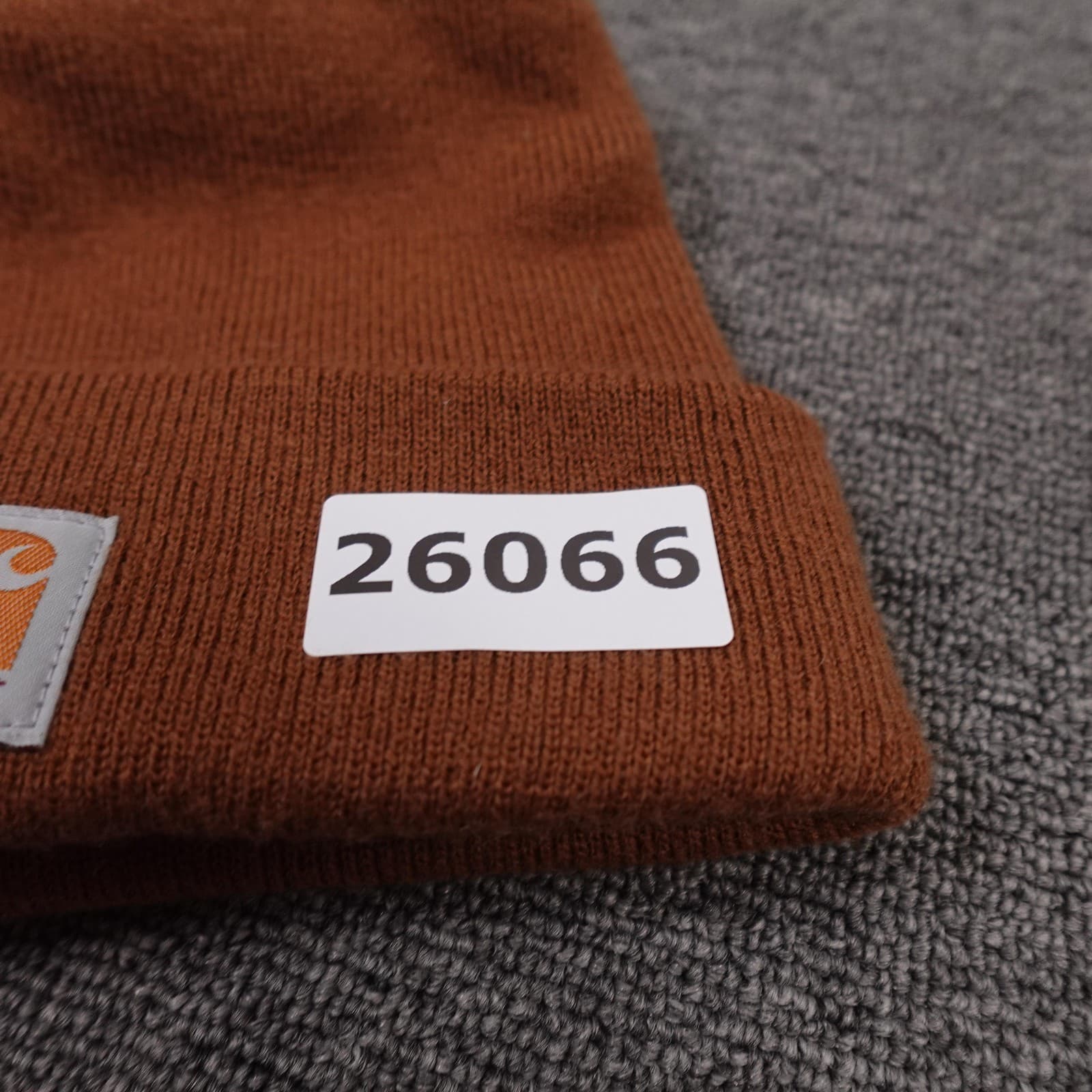 Carhartt Hat Beanie Cuffed Knit Youth One Size Brown Logo Patch Winter Warm Boys - Thumbnail 5