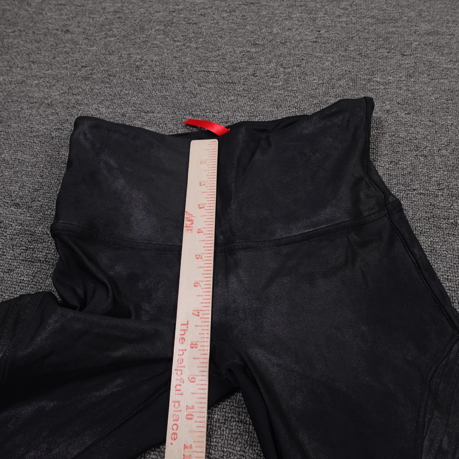 Spanx Leggings Womens Large Black Faux Leather Moto High Rise Shaping Stretch - Thumbnail 8