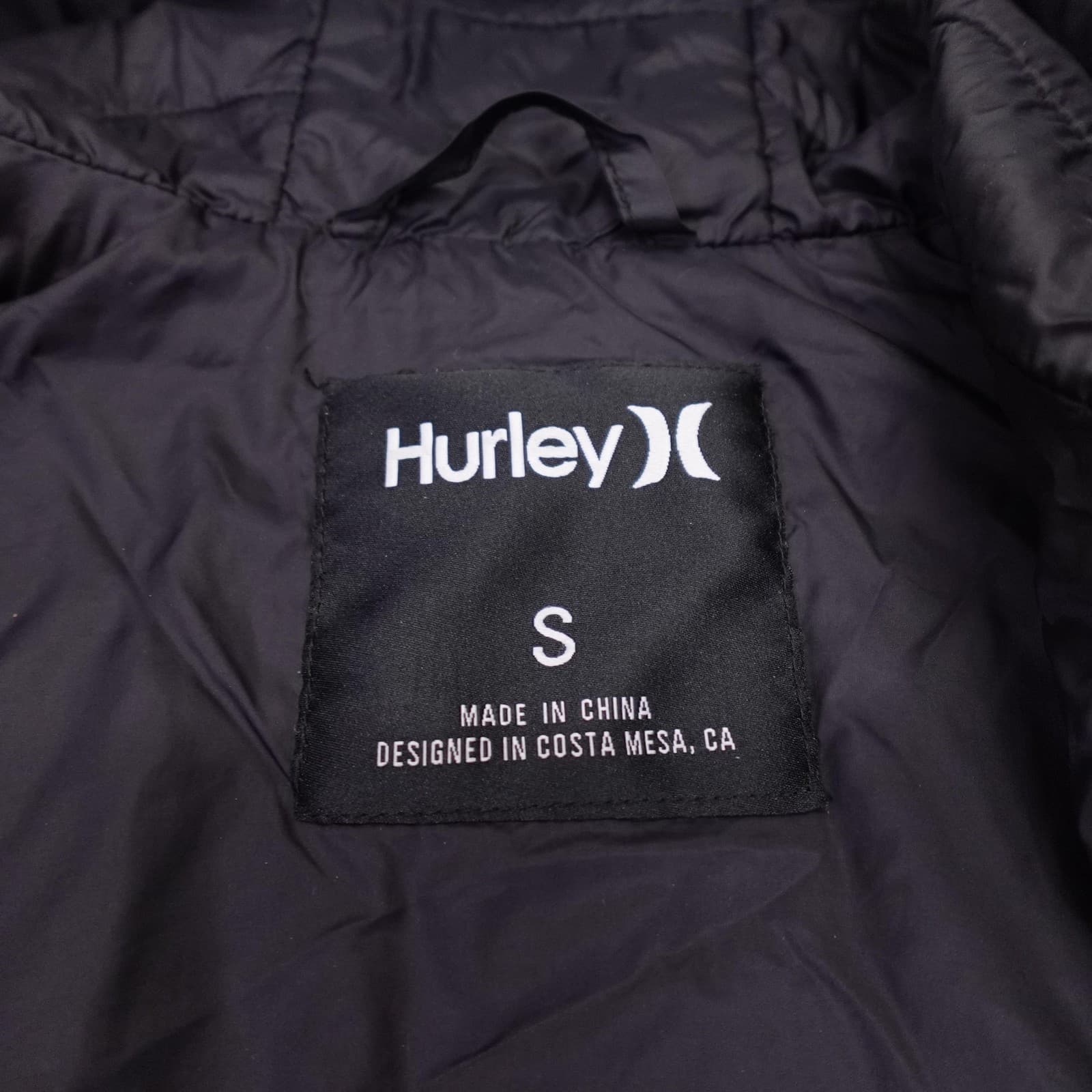 Hurley ThermalWall Jacket Mens Small Gray Hooded Packable Puffer Insulated Zip - Thumbnail 5