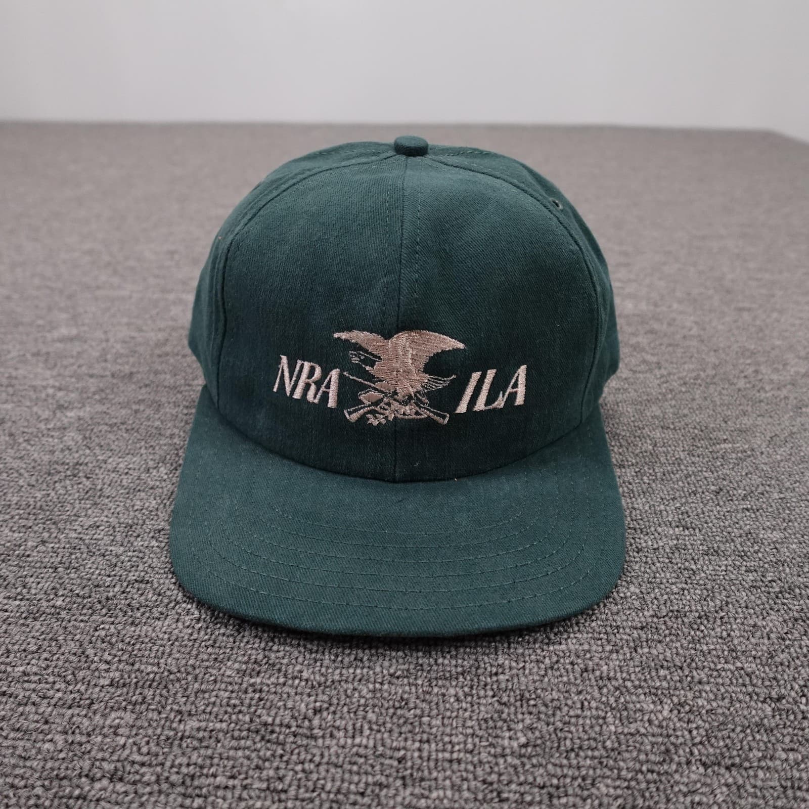 NRA ILA Hat Cap Snap Back Mens One Size Green Twill Baseball USA Hunting Logo