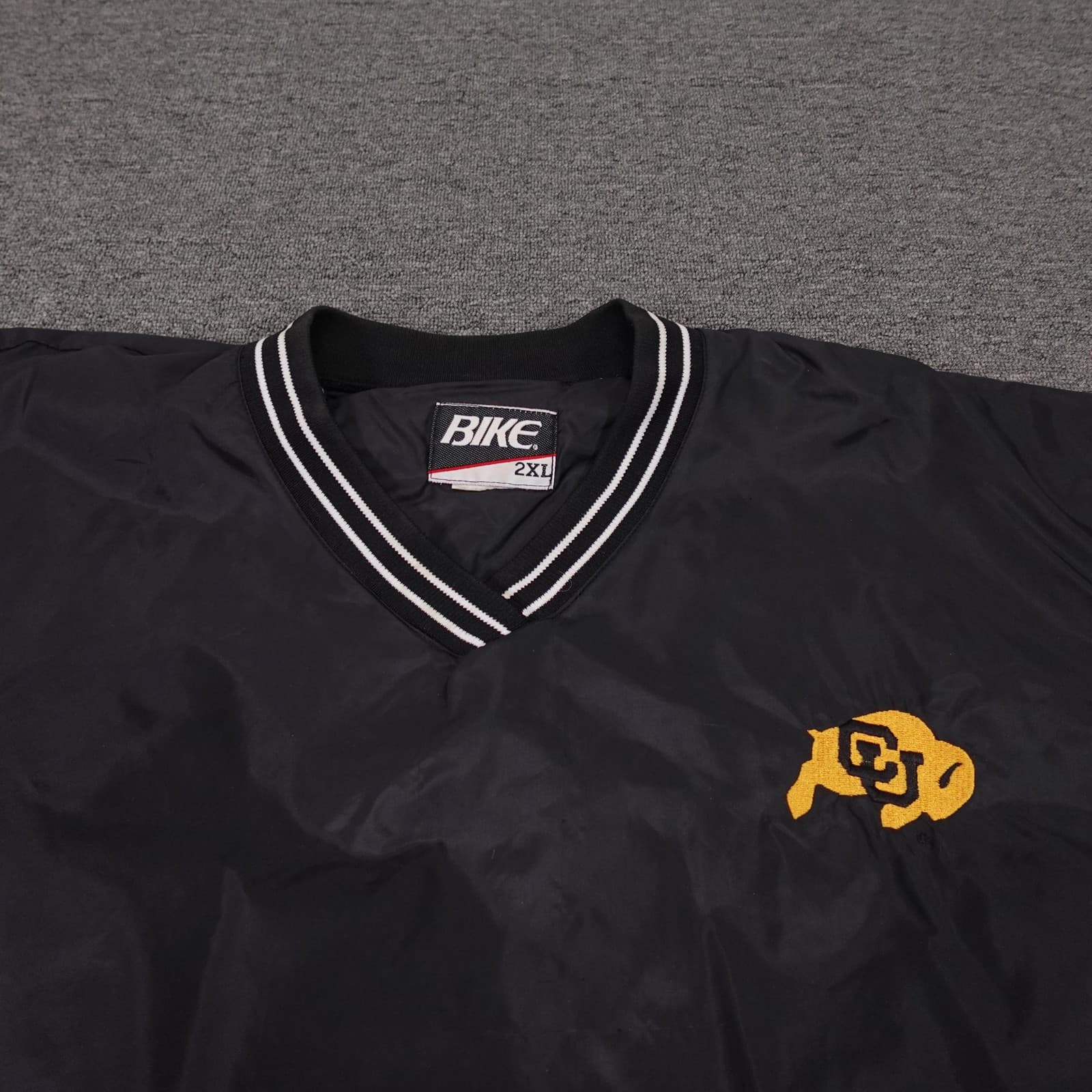 Vintage Colorado Buffaloes Jacket Mens 2XL Black NCAA Football BIKE Pullover - Thumbnail 2