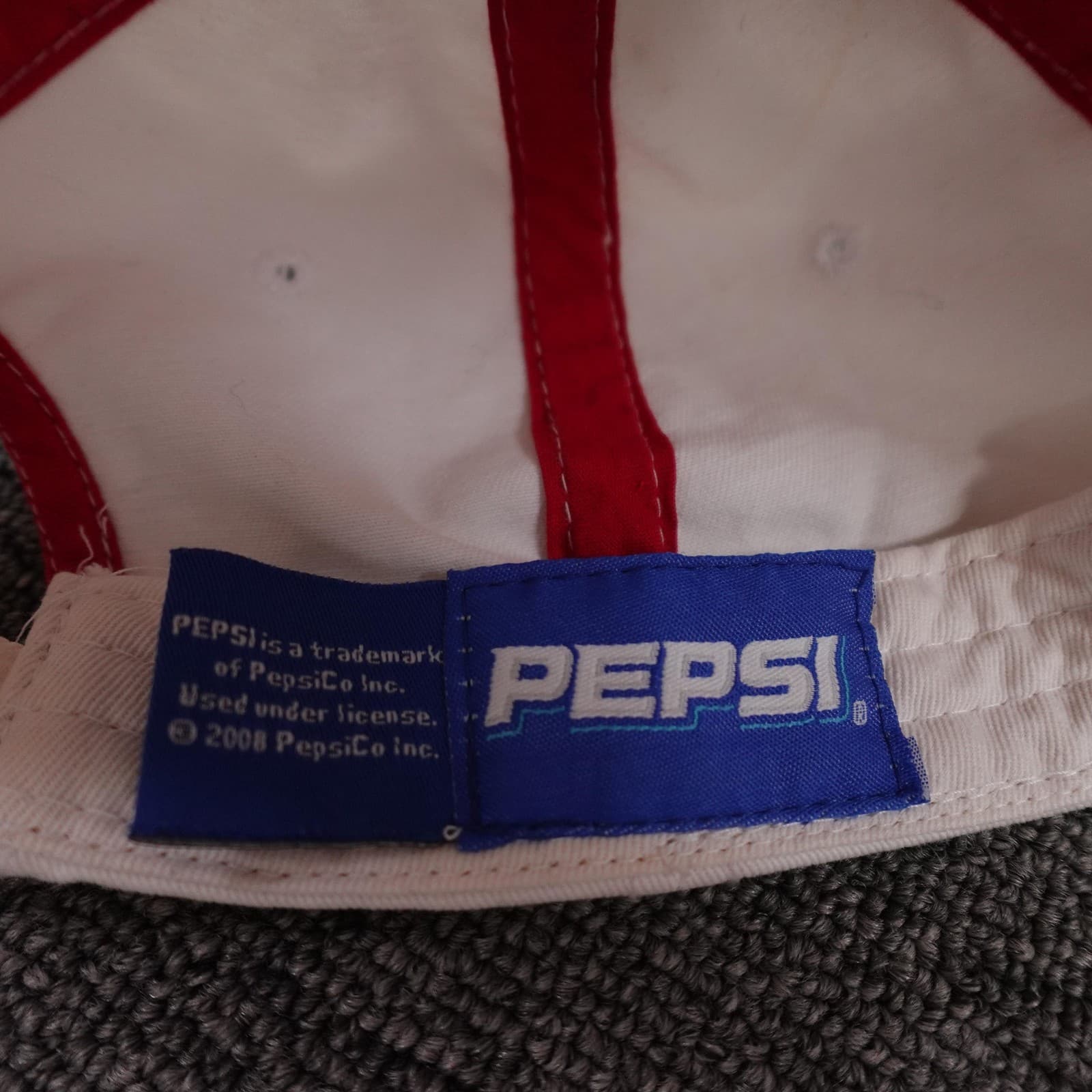 Pepsi Hat Cap Strap Back Mens One Size White Twill Baseball Logo Retro - Thumbnail 7