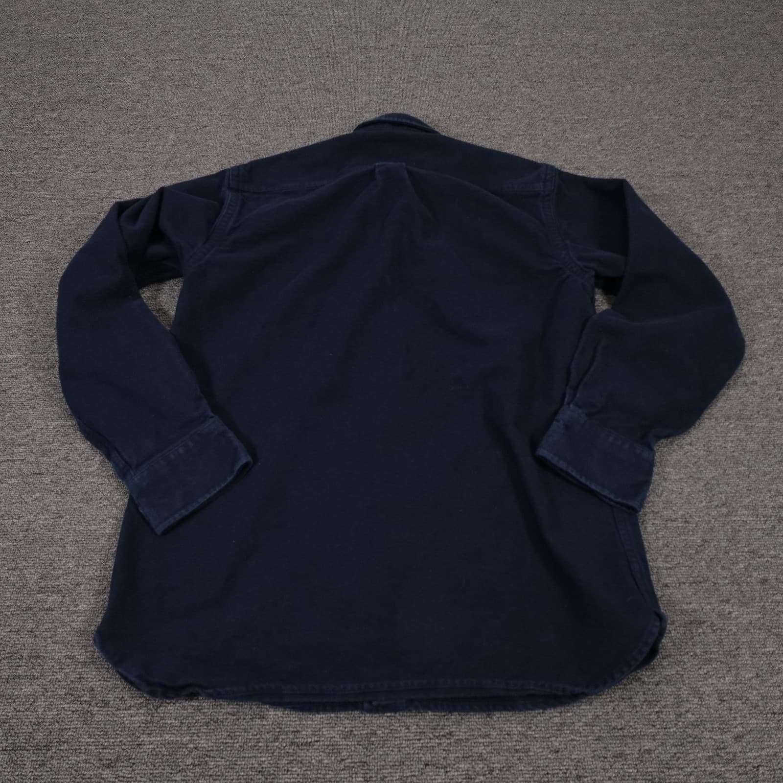 L.L.Bean Shirt Mens Large Blue Solid Flannel Long Sleeve Button Up Casual - Thumbnail 6