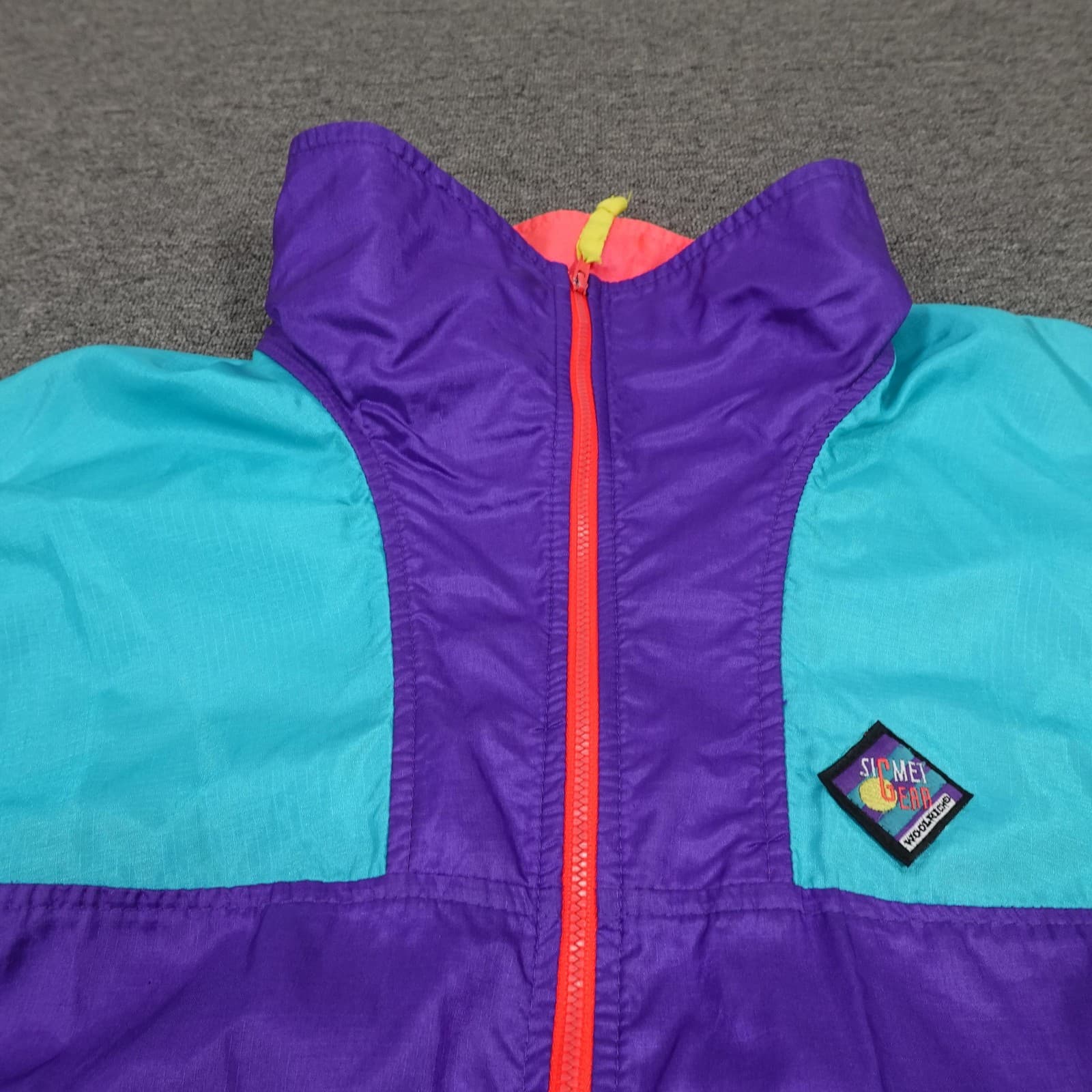 Vintage Woolrich Jacket Mens Teal Purple Sigmet Gear Windbreaker Colorblock 90s - Thumbnail 7