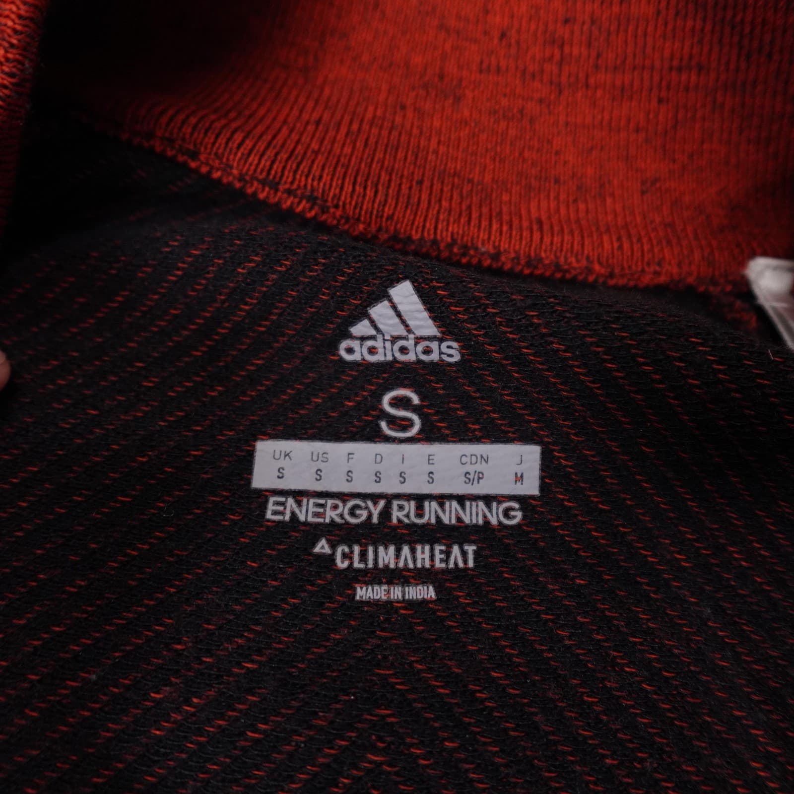 Adidas Sweater Small Red Climaheat 1/4 Zip Wool Blend Running Thermal Hiking - Thumbnail 4