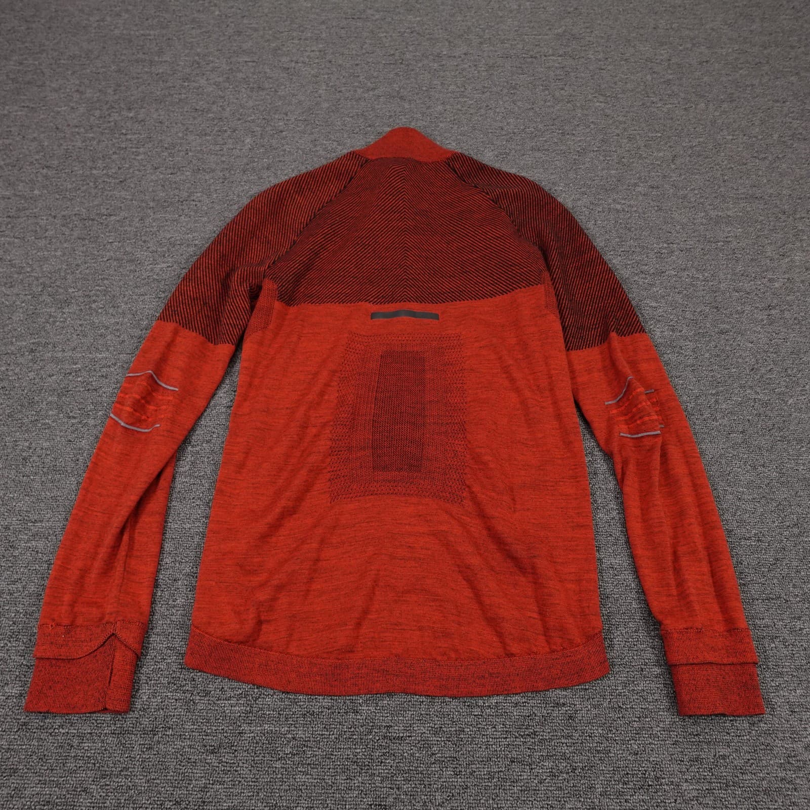 Adidas Sweater Small Red Climaheat 1/4 Zip Wool Blend Running Thermal Hiking - Thumbnail 9