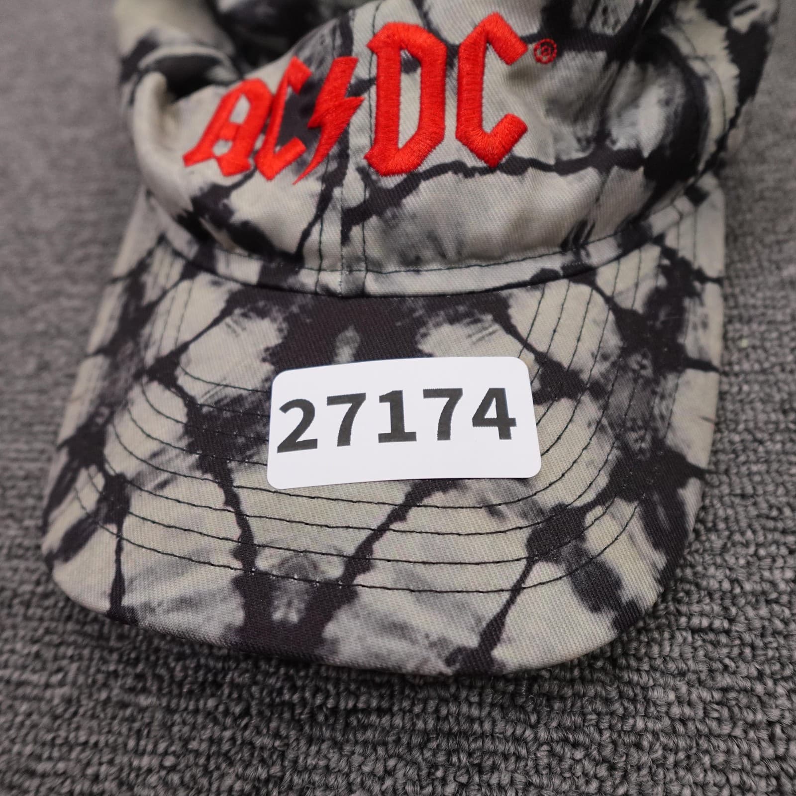 AC/DC Tie Dye Hat Unisex Adjustable Black Gray Baseball Cap Rock Band Merch - Thumbnail 9