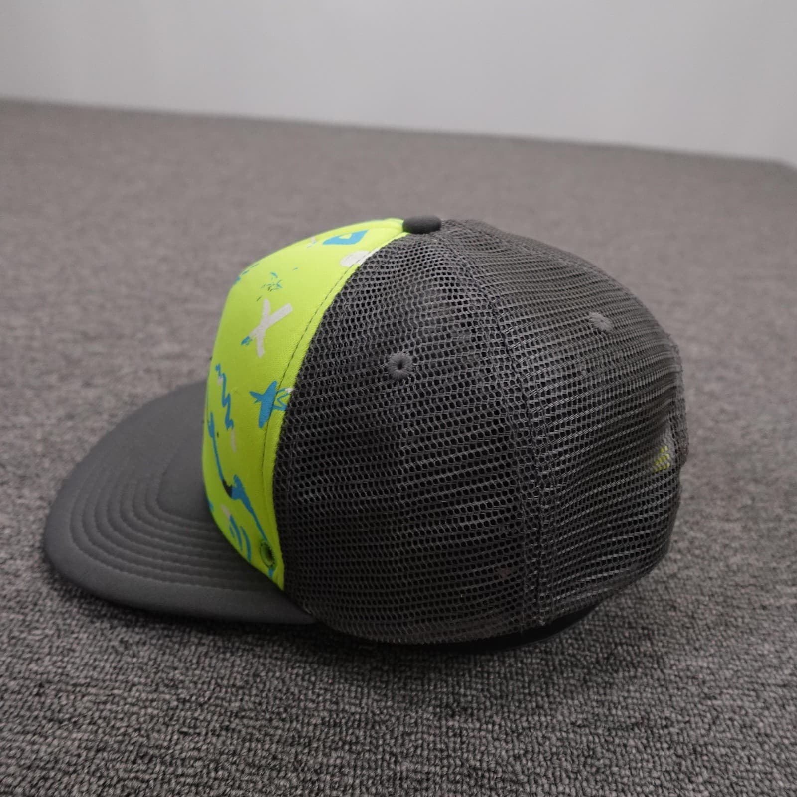 Quiksilver Hat Cap Snap Back Mens One Size Yellow Gray Mesh Trucker Baseball - Thumbnail 4