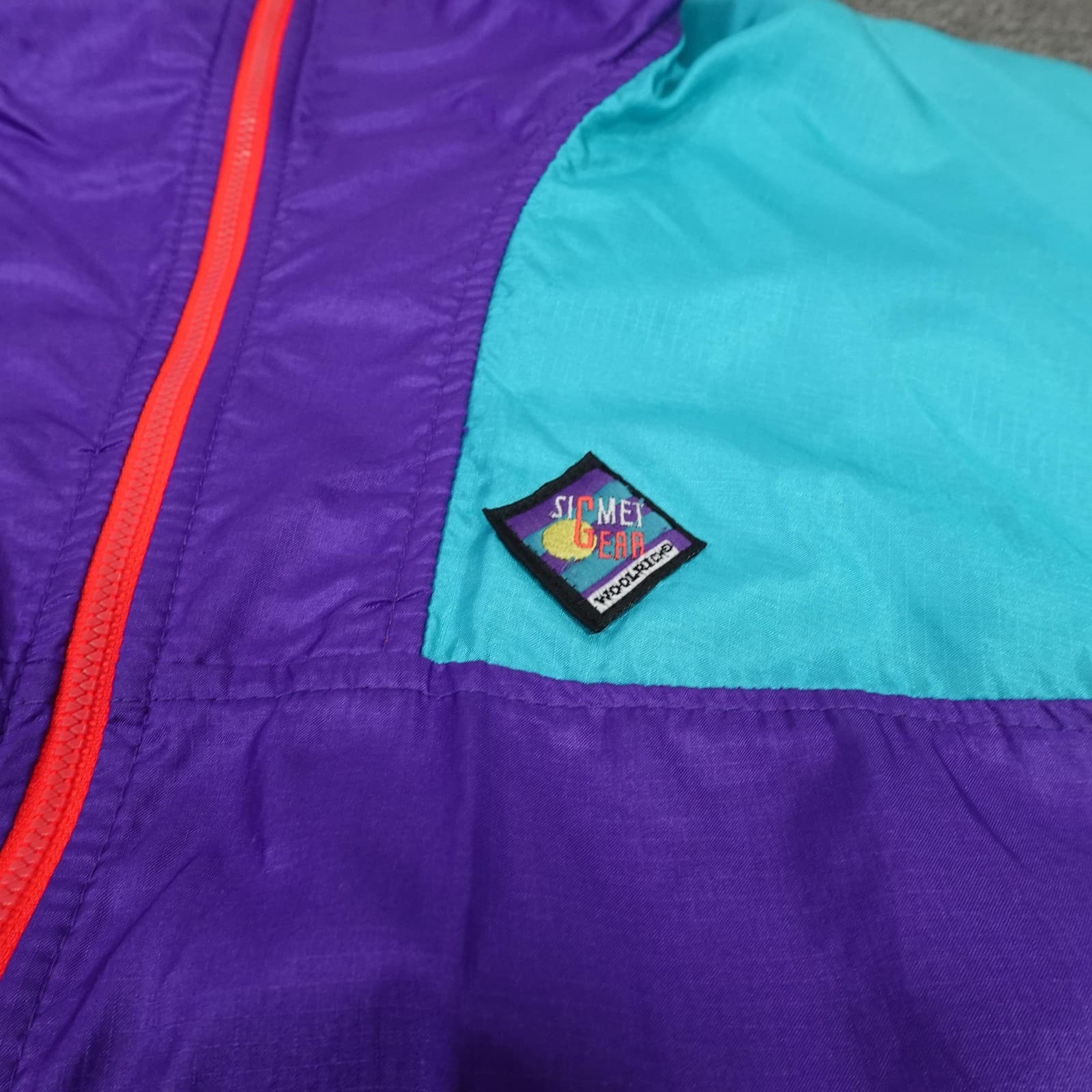 Vintage Woolrich Jacket Mens Teal Purple Sigmet Gear Windbreaker Colorblock 90s - Thumbnail 6