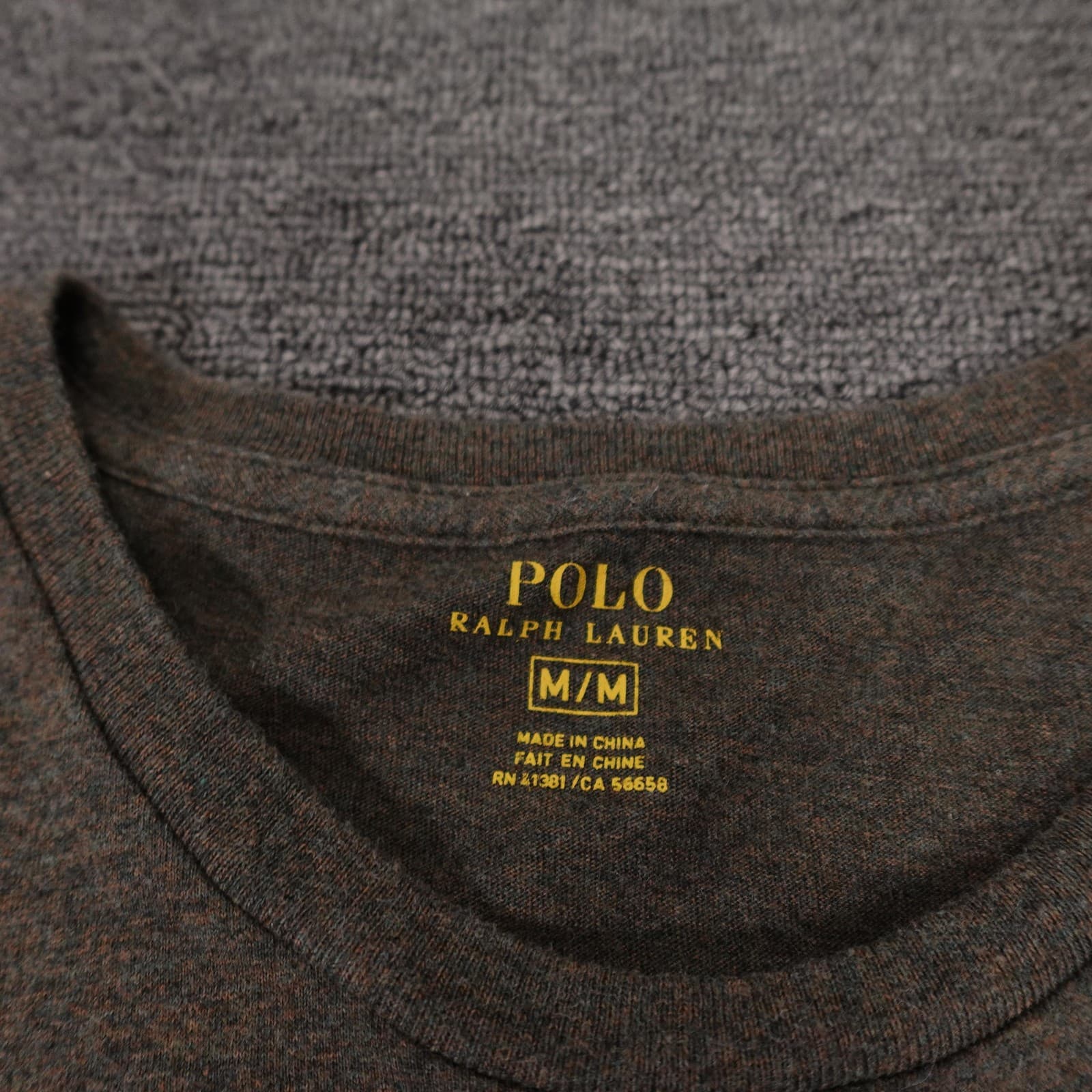 Polo Ralph Lauren Shirt Mens Medium Brown Long Sleeve Tagless Tee Red Pony Logo - Thumbnail 2