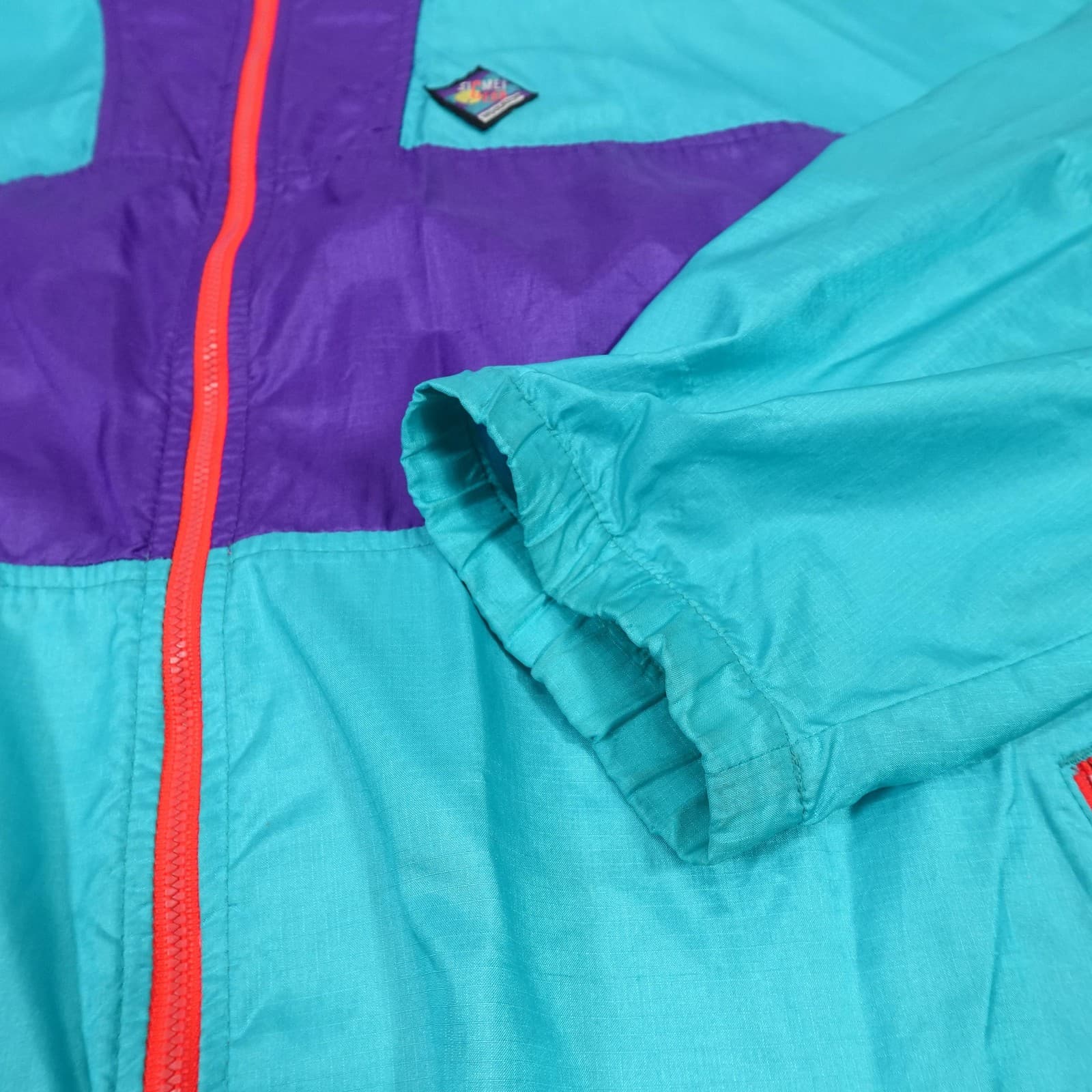 Vintage Woolrich Jacket Mens Teal Purple Sigmet Gear Windbreaker Colorblock 90s - Thumbnail 4