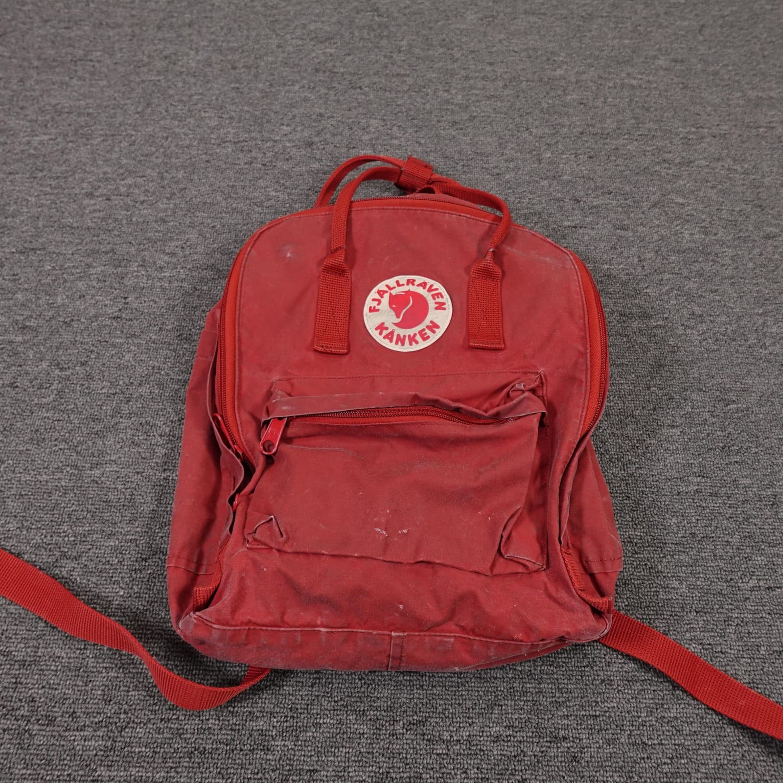 Fjallraven Kanken Backpack Red 15" Vinyl Womens Travel School Daypack Bag