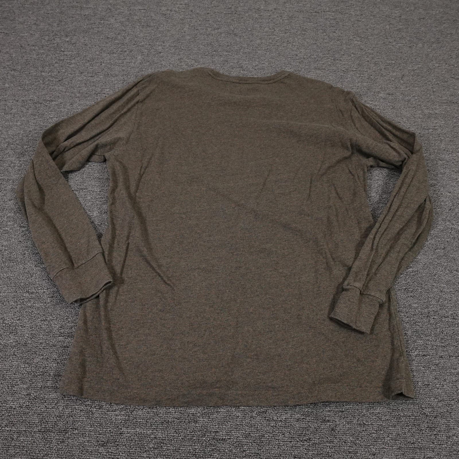 Polo Ralph Lauren Shirt Mens Medium Brown Long Sleeve Tagless Tee Red Pony Logo - Thumbnail 6