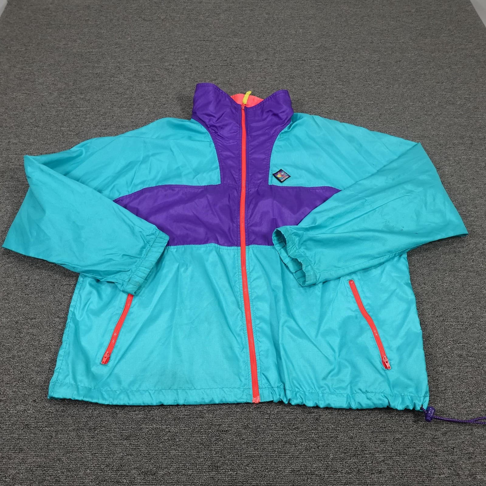 Vintage Woolrich Jacket Mens Teal Purple Sigmet Gear Windbreaker Colorblock 90s