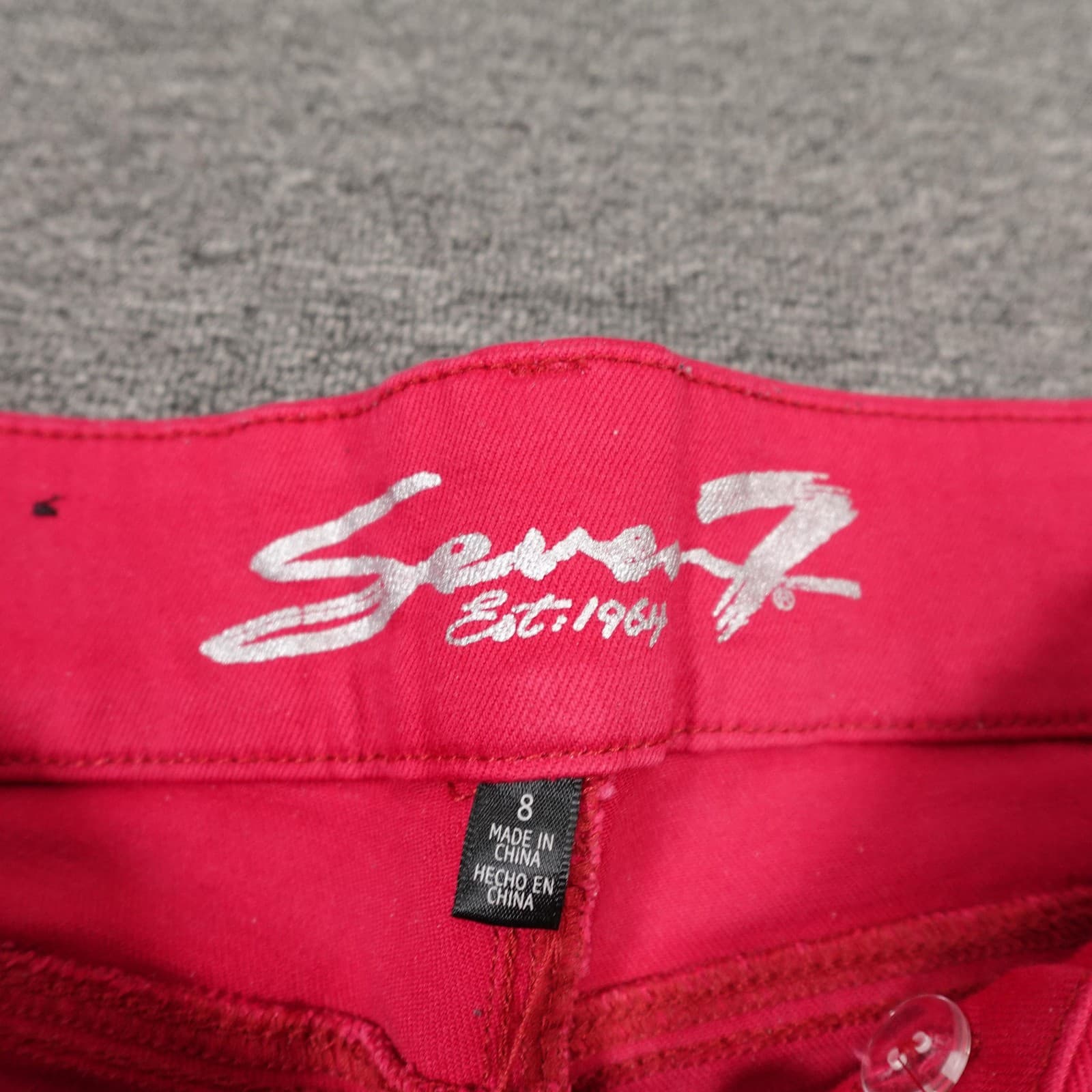 Seven7 Jeans Womens 8 Red Tummyless Skinny Mid Rise Stretch Shaping Denim Pants - Thumbnail 2