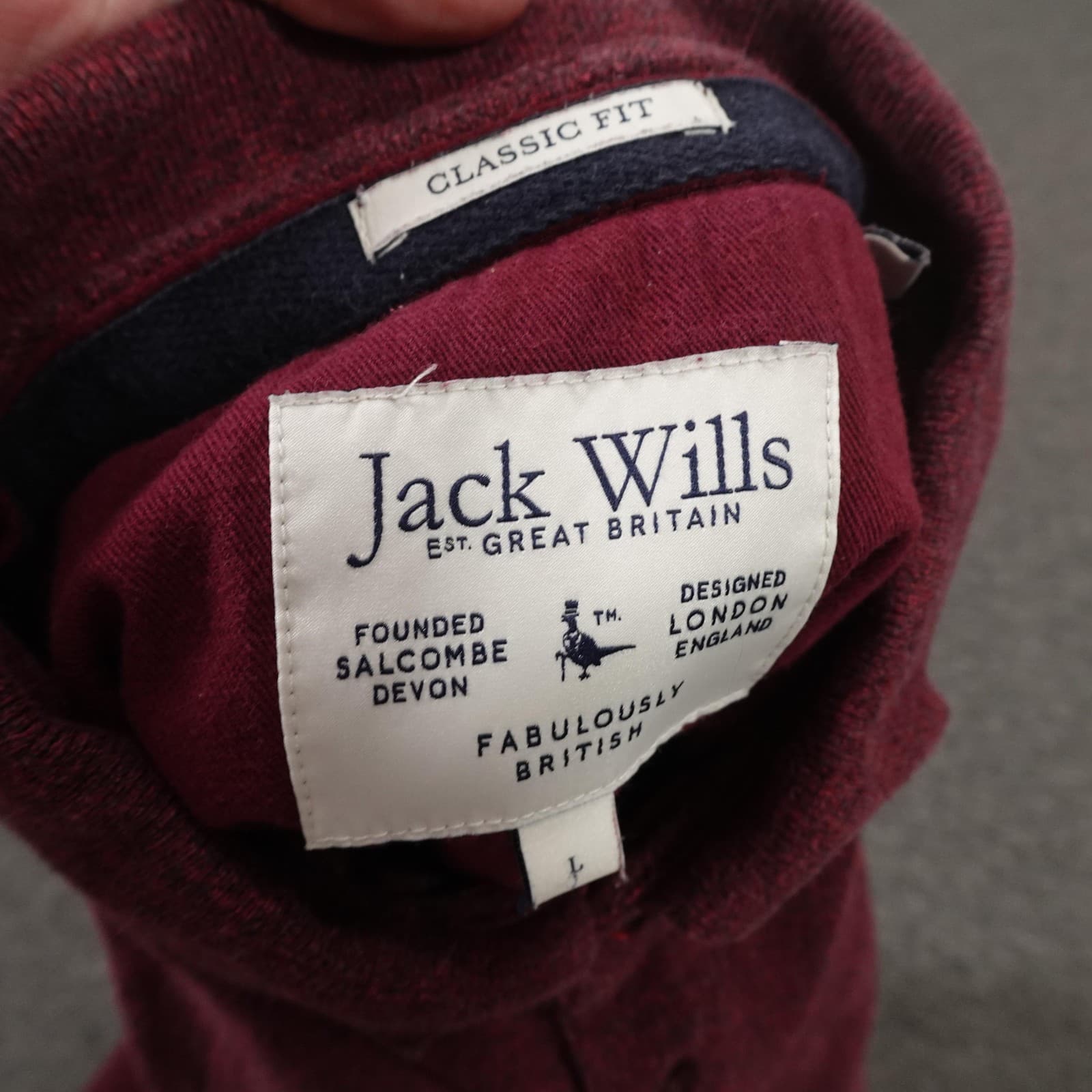 Jack Wills Polo Shirt Mens Large Burgundy Short Sleeve Preppy Cotton - Thumbnail 7