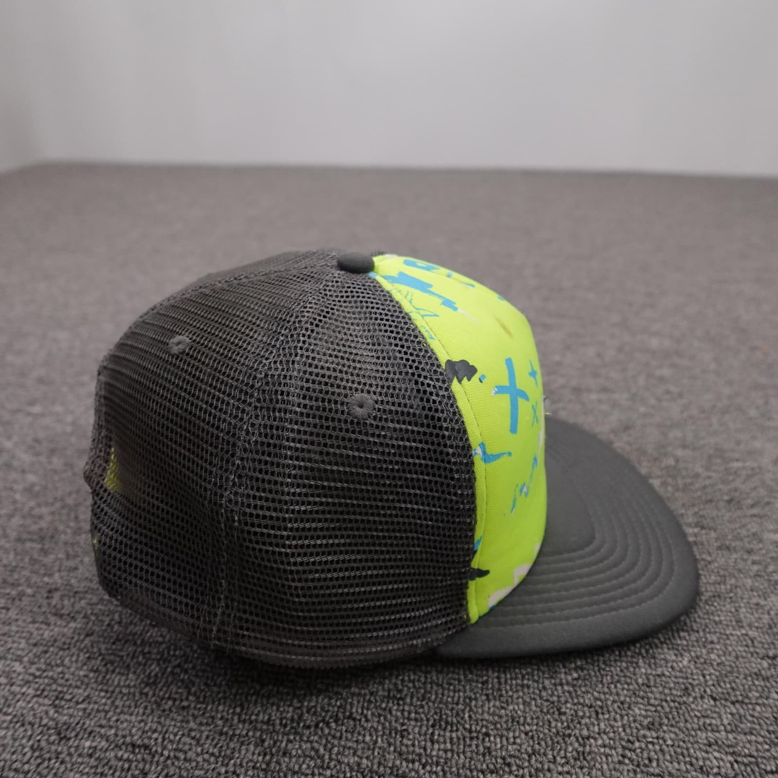 Quiksilver Hat Cap Snap Back Mens One Size Yellow Gray Mesh Trucker Baseball - Thumbnail 6
