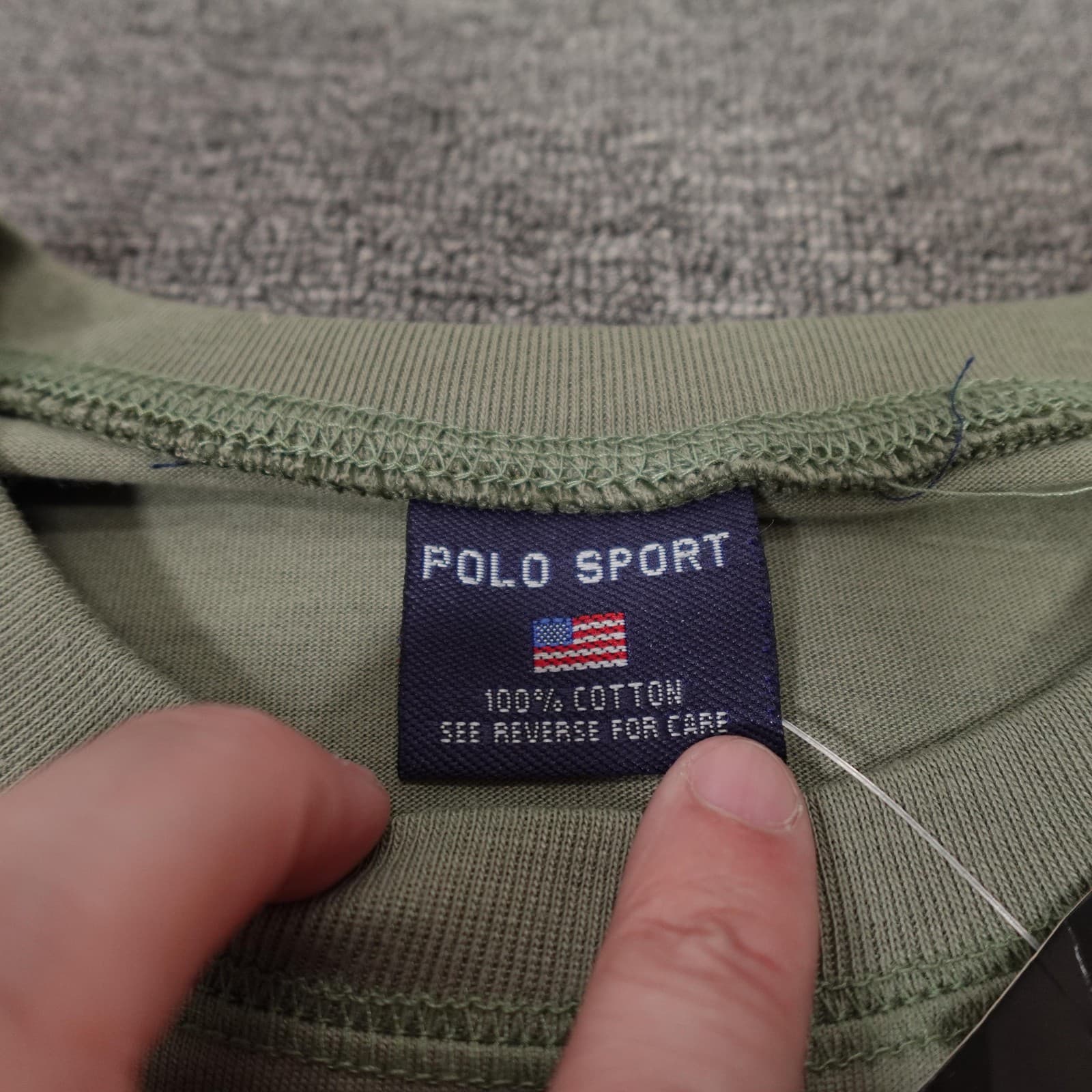 Vintage Polo Sport Shirt Mens Large Green Sleeveless Logo Muscle Graphic Tee 90s - Thumbnail 4