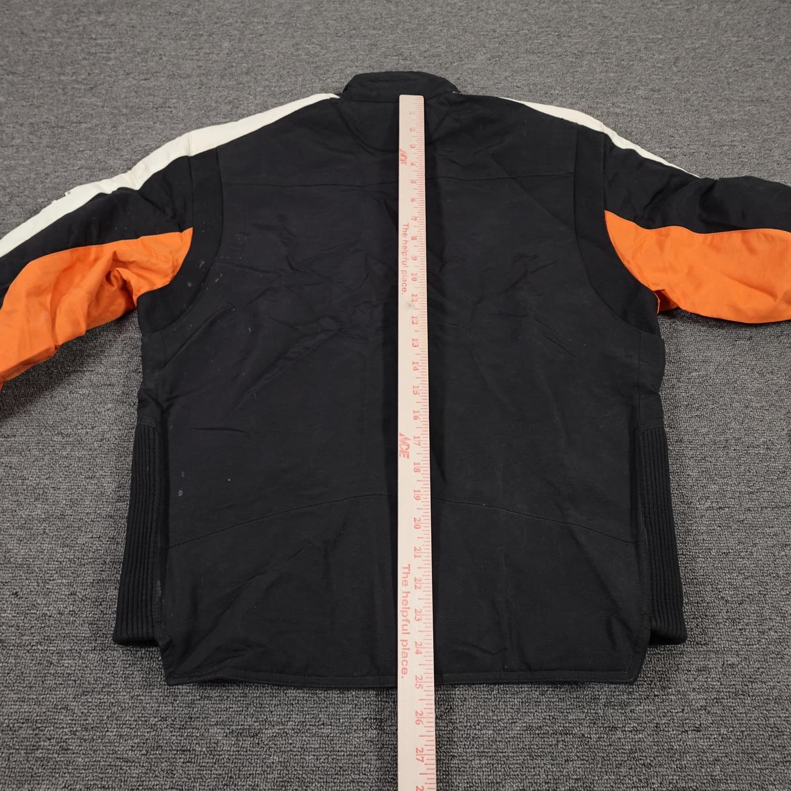 Vintage Harley Davidson Jacket Mens Medium Black Orange Riding Motorcycle Y2k - Thumbnail 11