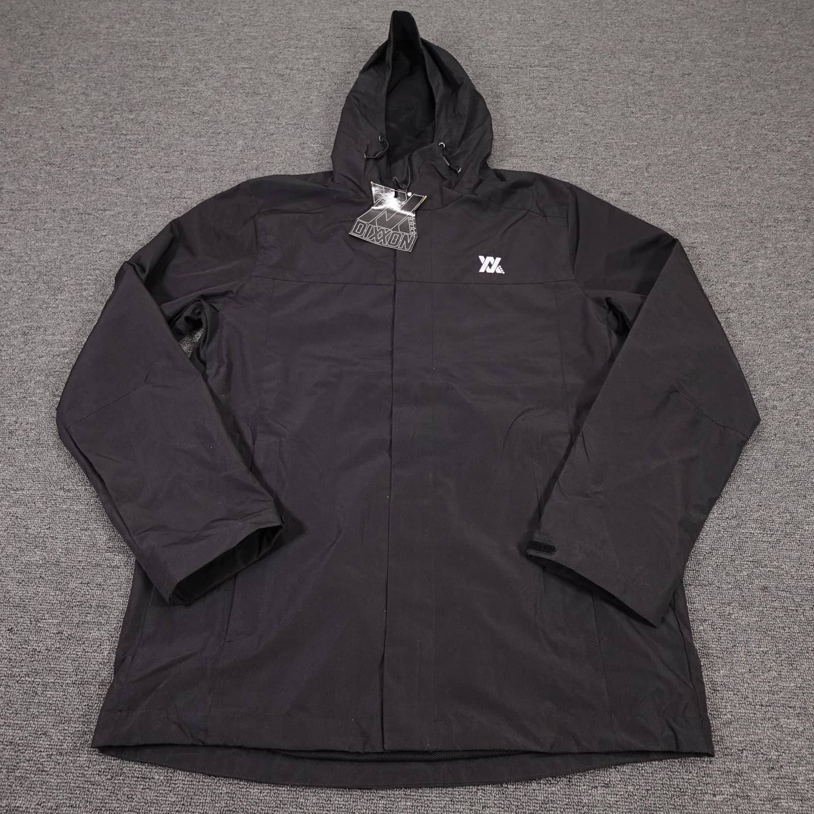 Dixxon Jacket Medium Black Water Resist Windbreaker Full Zip Outdoor Hiking