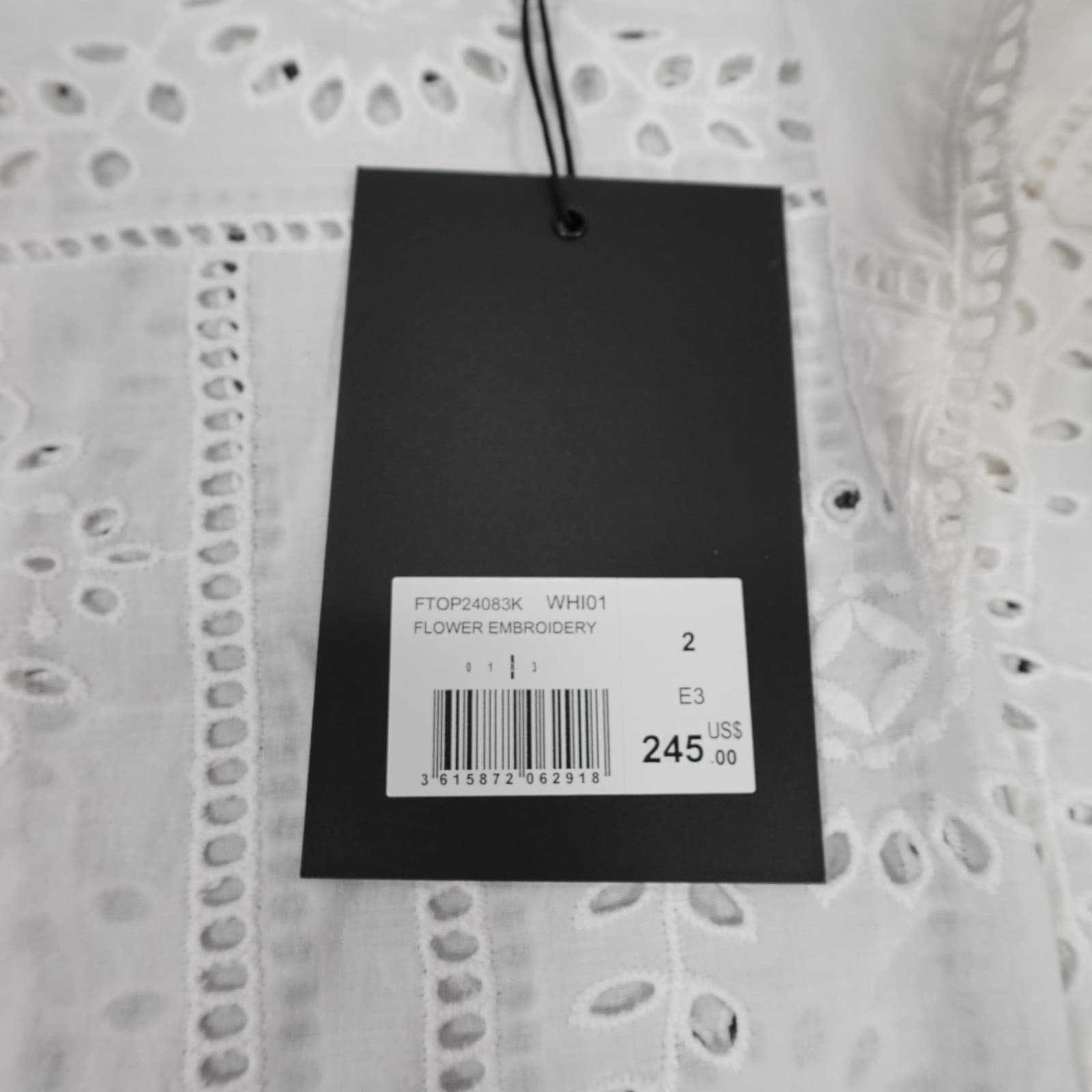 The Kooples Top 2 White Floral Eyelet Lace Ruffle Cold Shoulder Blouse Ladies - Thumbnail 3