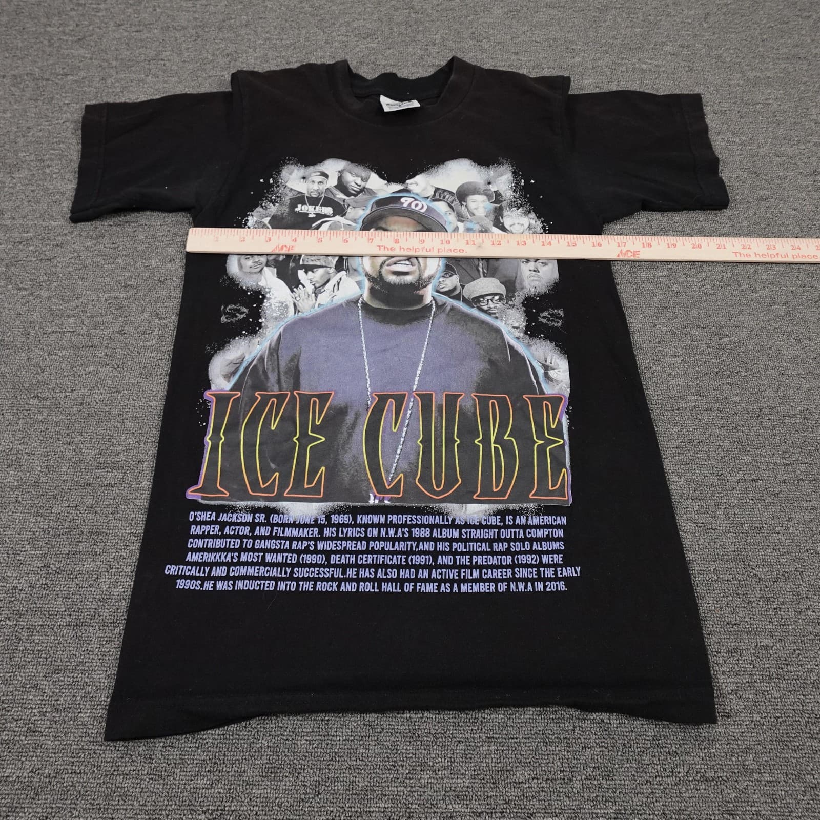 Ice Cube Graphic Tee Mens Small Black Hip Hop Rap Shirt Short Sleeve Streetwear - Thumbnail 4