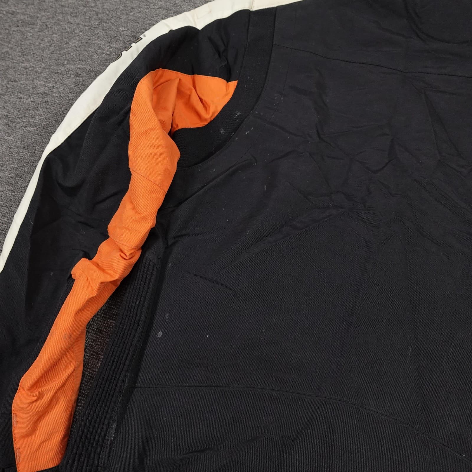 Vintage Harley Davidson Jacket Mens Medium Black Orange Riding Motorcycle Y2k - Thumbnail 9