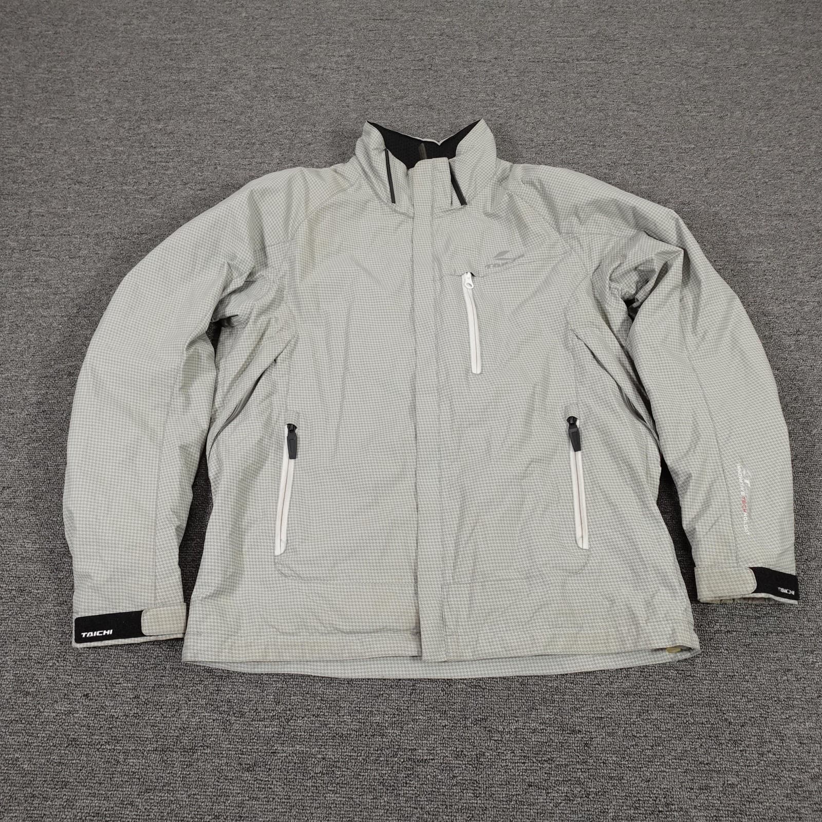 RS Taichi Jacket Mens Large Gray Motorcycle Riding Coat Full Zip Biker Street