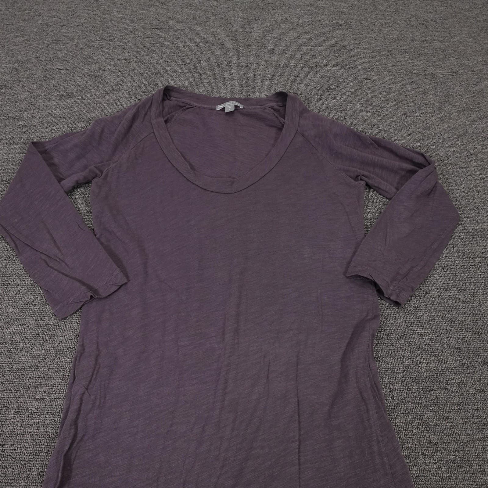 James Perse Dress Size 1 Gray Short Sleeve Scoop Neck Preppy Jersey Outdoor - Thumbnail 2