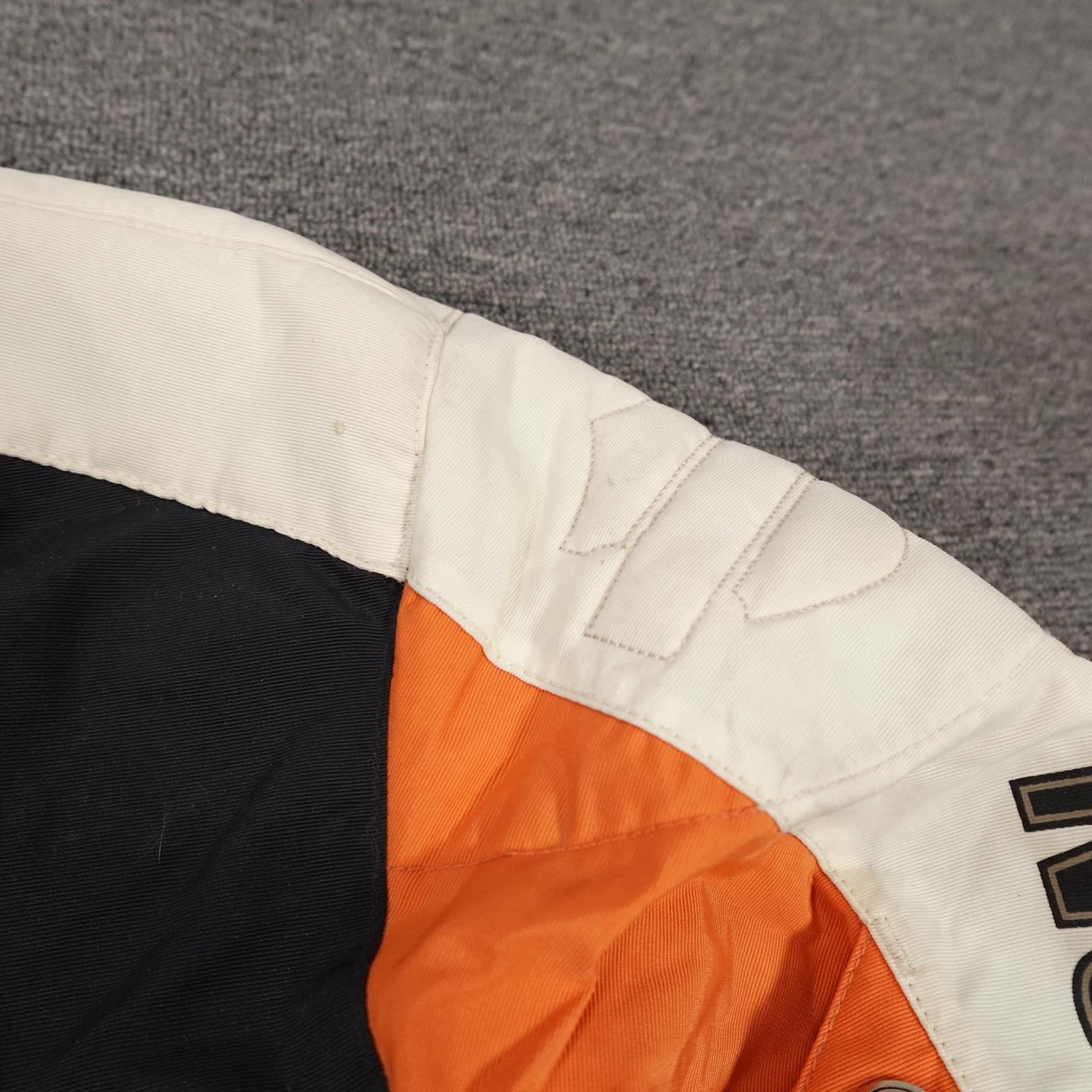 Vintage Harley Davidson Jacket Mens Medium Black Orange Riding Motorcycle Y2k - Thumbnail 3