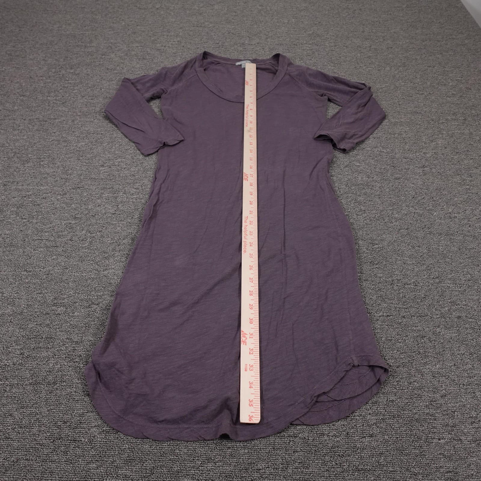 James Perse Dress Size 1 Gray Short Sleeve Scoop Neck Preppy Jersey Outdoor - Thumbnail 5