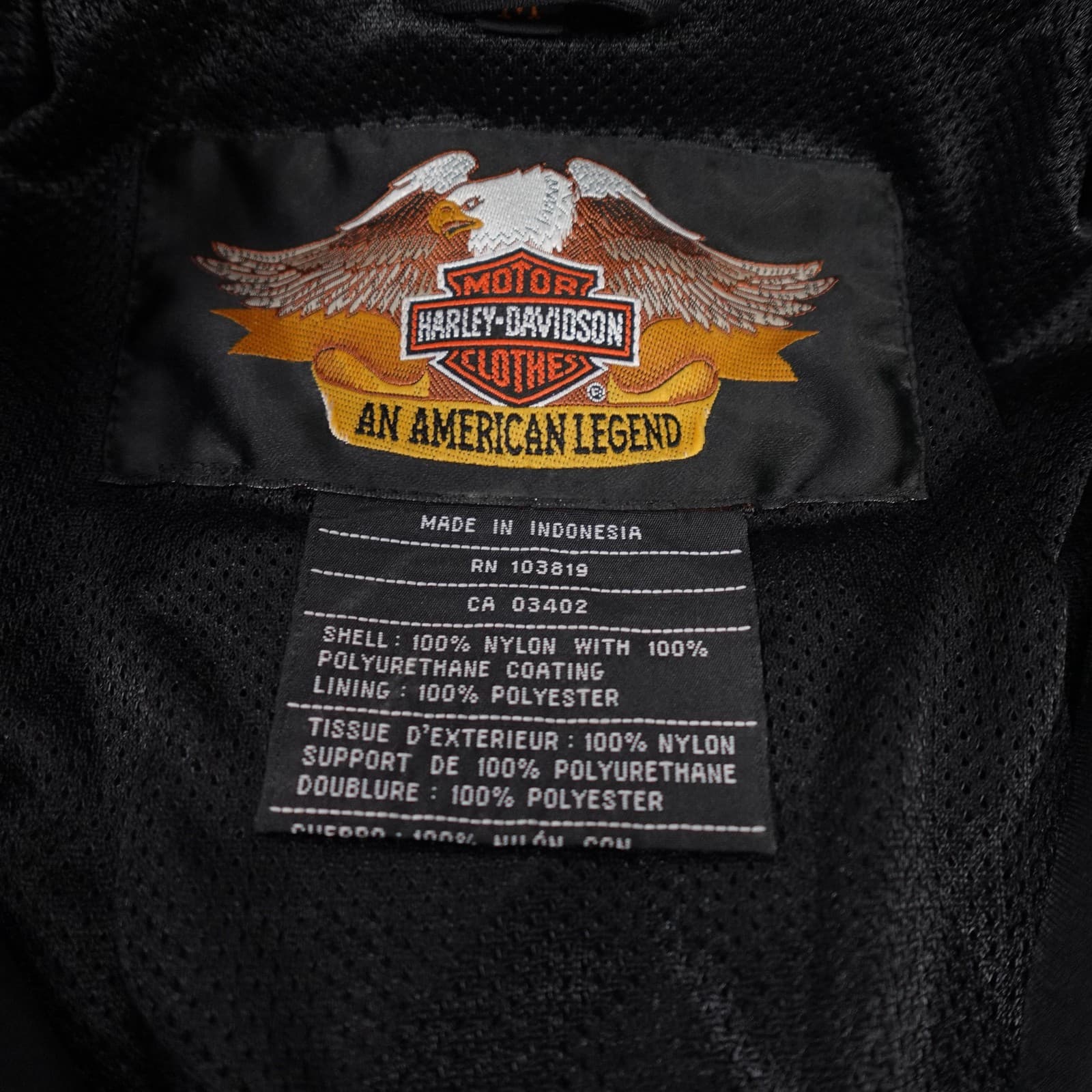 Vintage Harley Davidson Jacket Mens Medium Black Orange Riding Motorcycle Y2k - Thumbnail 6