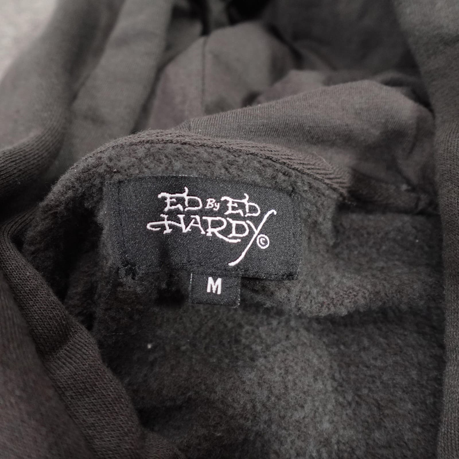 Ed Hardy Hoodie Mens Medium Gray Panther Eagle Tattoo Graphic Pullover Fleece - Thumbnail 4