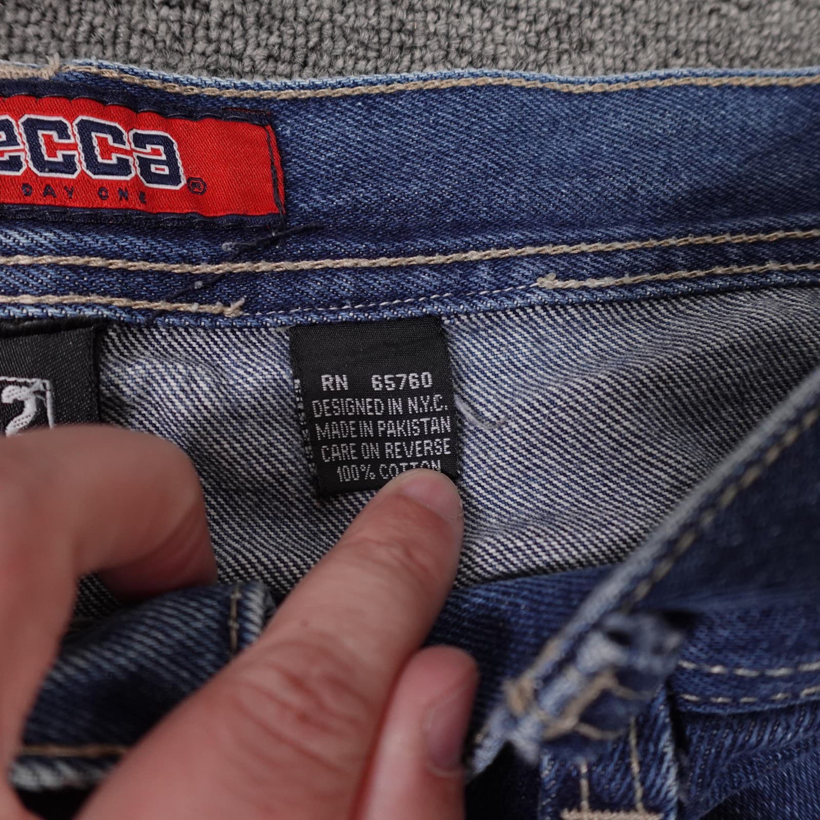 Vintage Mecca Jeans 32x32 Blue Skater Street Relaxed Baggy Distressed Denim Y2k - Thumbnail 5