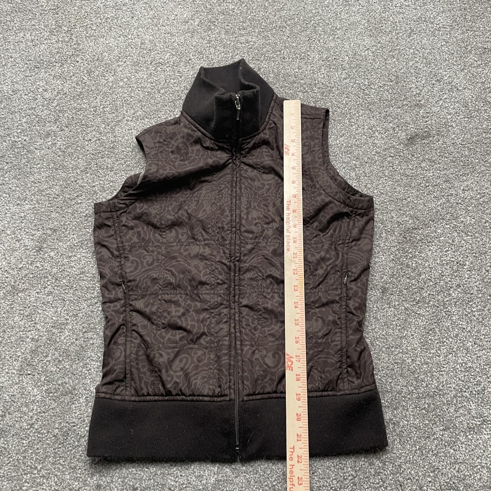 Patagonia Vest XS Brown Full Zip Trim Outdoor Hiking Geometric Print Ladies - Thumbnail 7