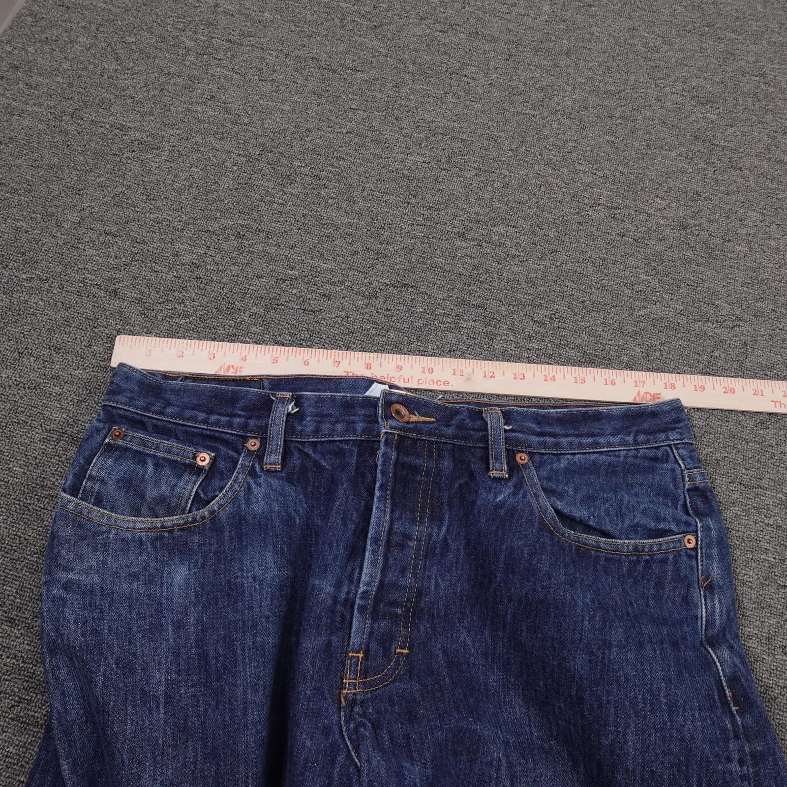 Taylor Stitch Jeans Mens 36x36 Blue Democratic Dark Wash Regular Straight Denim - Thumbnail 7