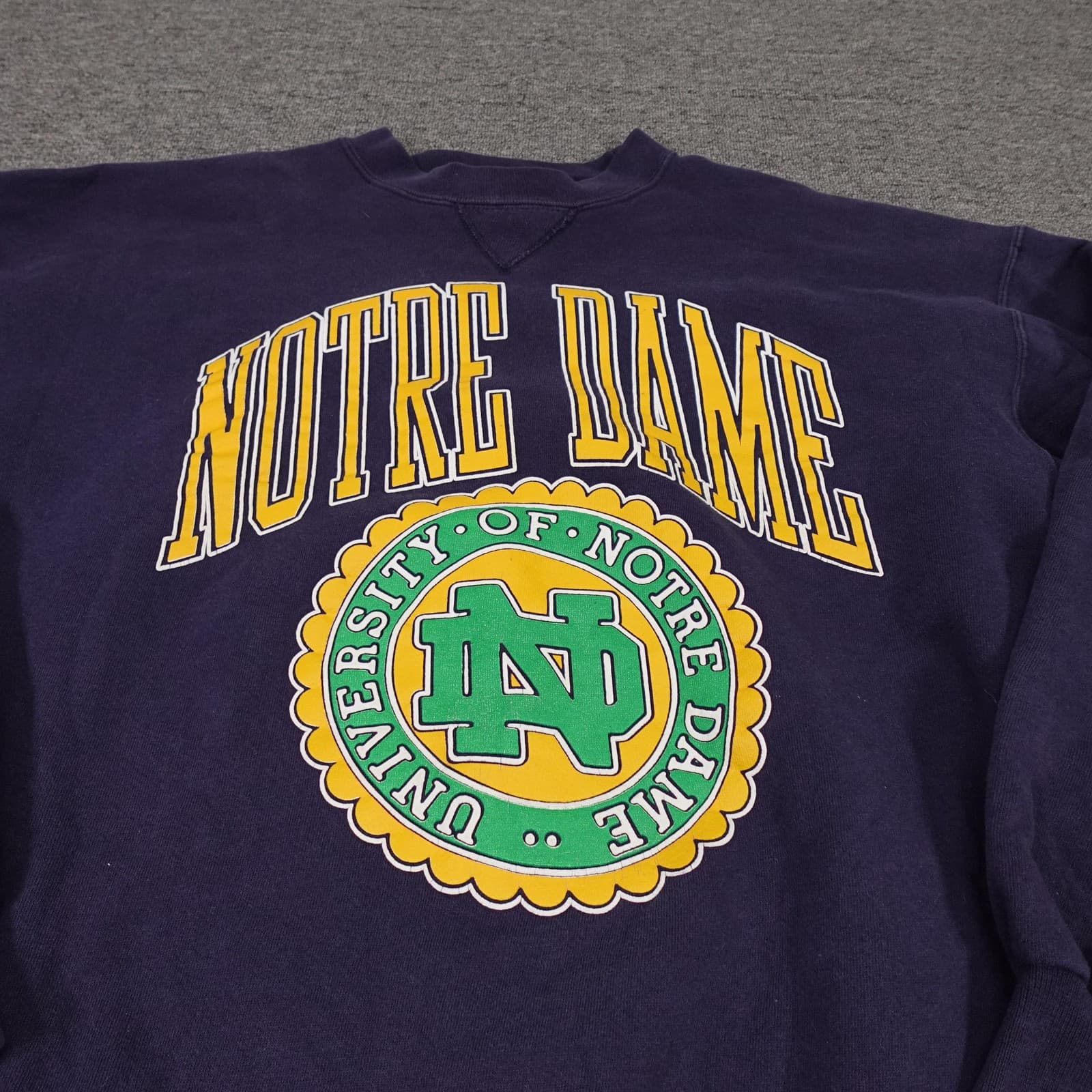 Vintage Notre Dame Fighting Irish Sweatshirt XL Blue NCAA Football USA 90s - Thumbnail 2
