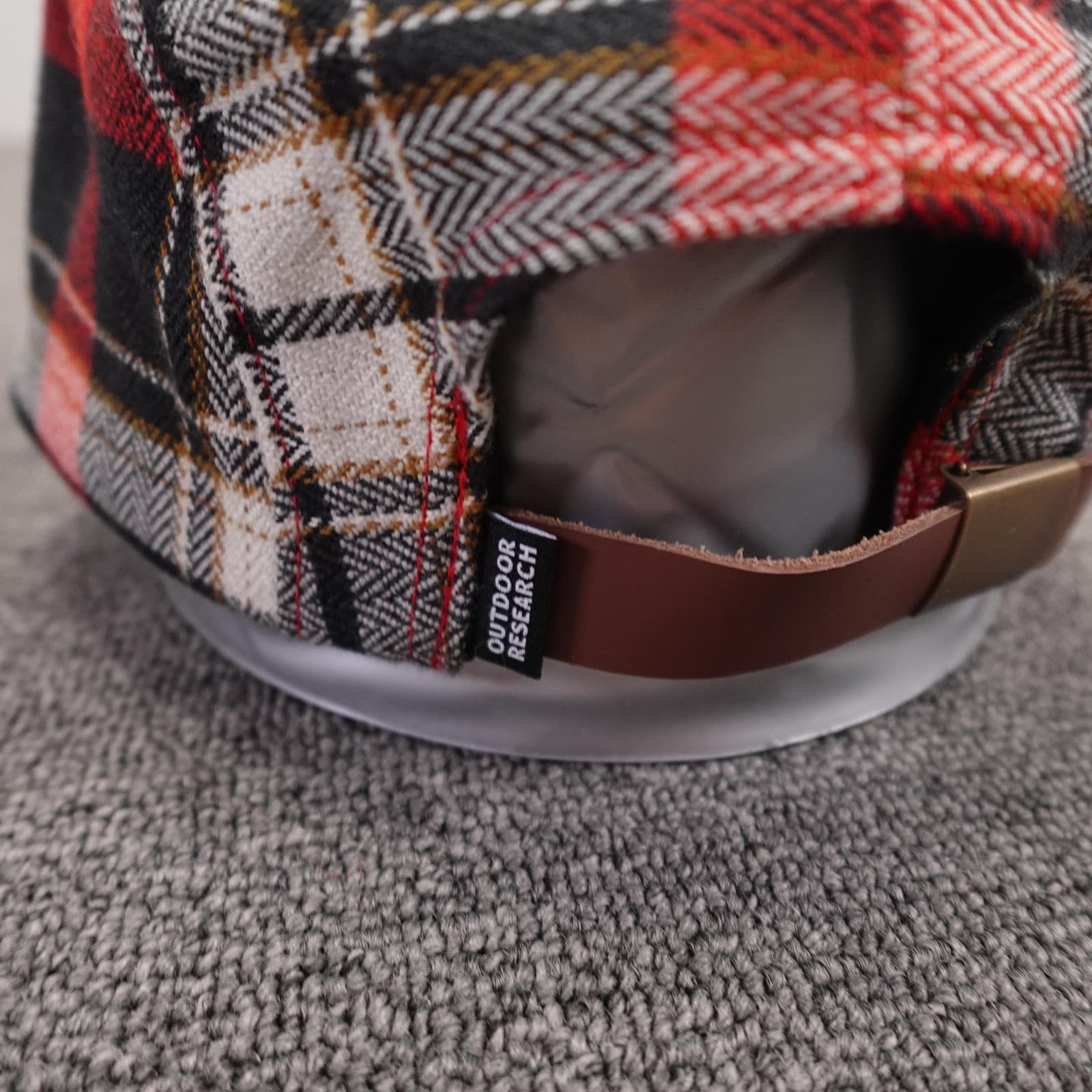 Outdoor Research Hat Cap Strap Back Mens One Size Red Plaid Flannel 5 Panel - Thumbnail 6
