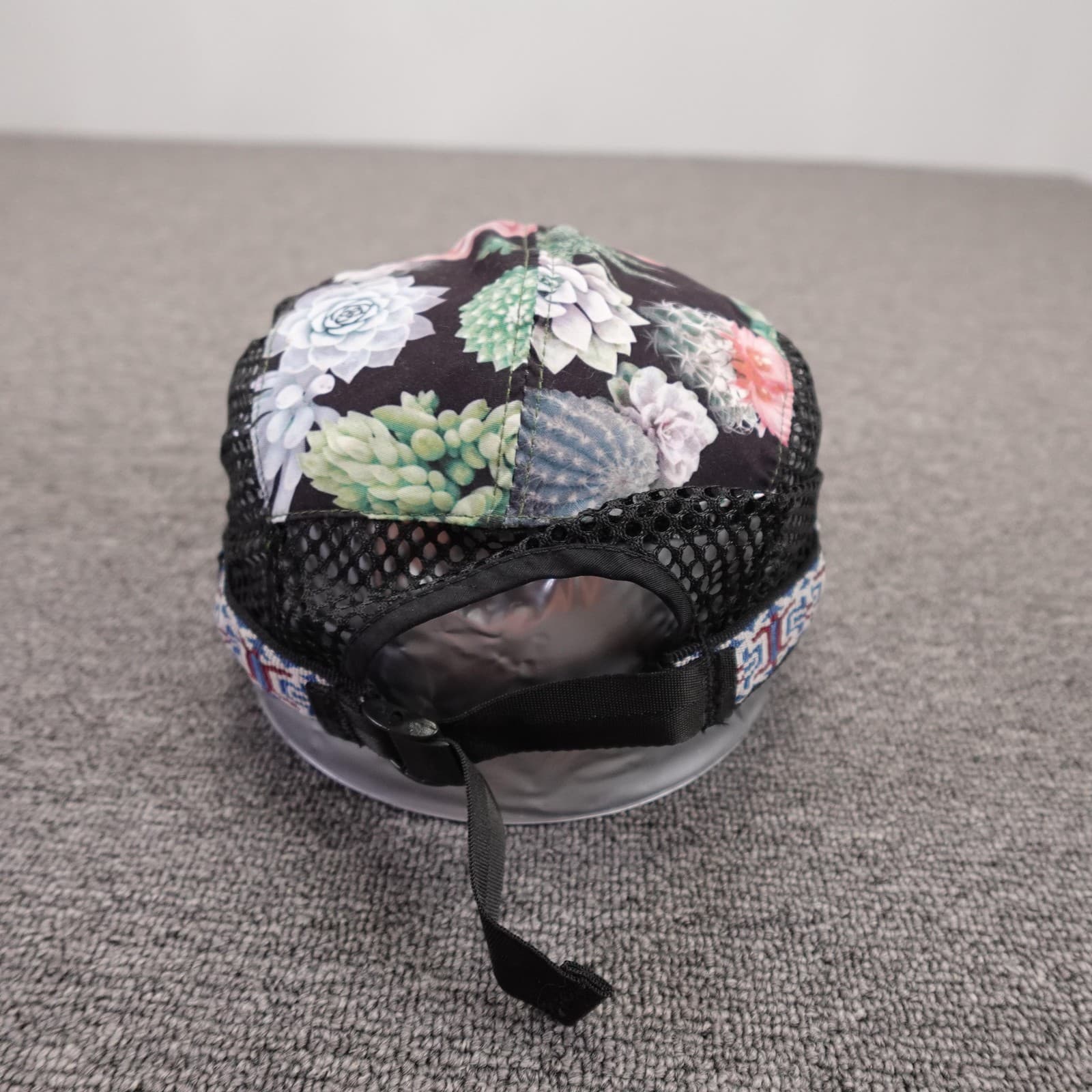 KAVU Hat Cap Strap Back Mens M Black Floral Mesh 5 Panel Outdoor Summer Camping - Thumbnail 5