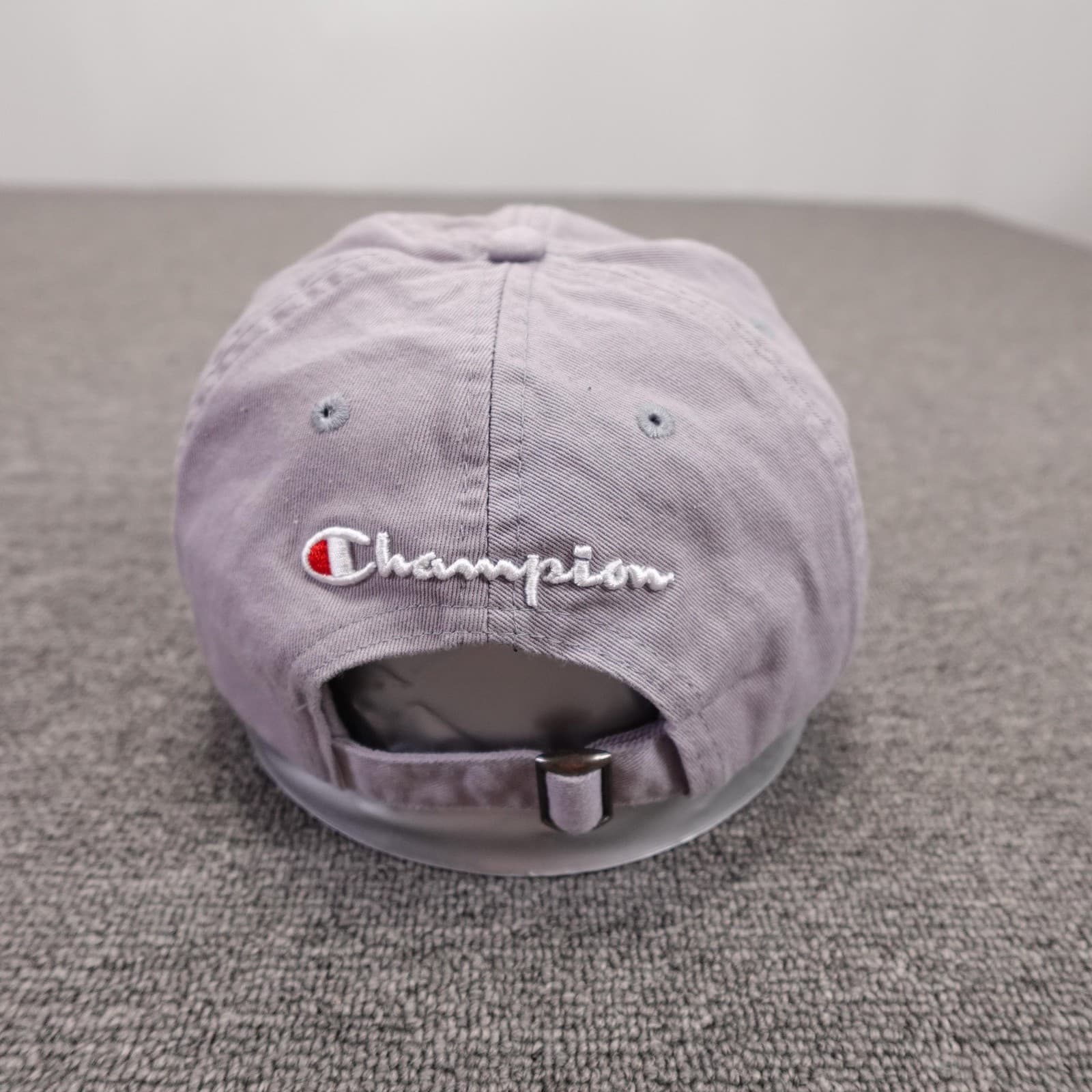 Champion Hat Cap Strap Back Mens One Size Purple Twill Baseball Logo Embroidered - Thumbnail 4