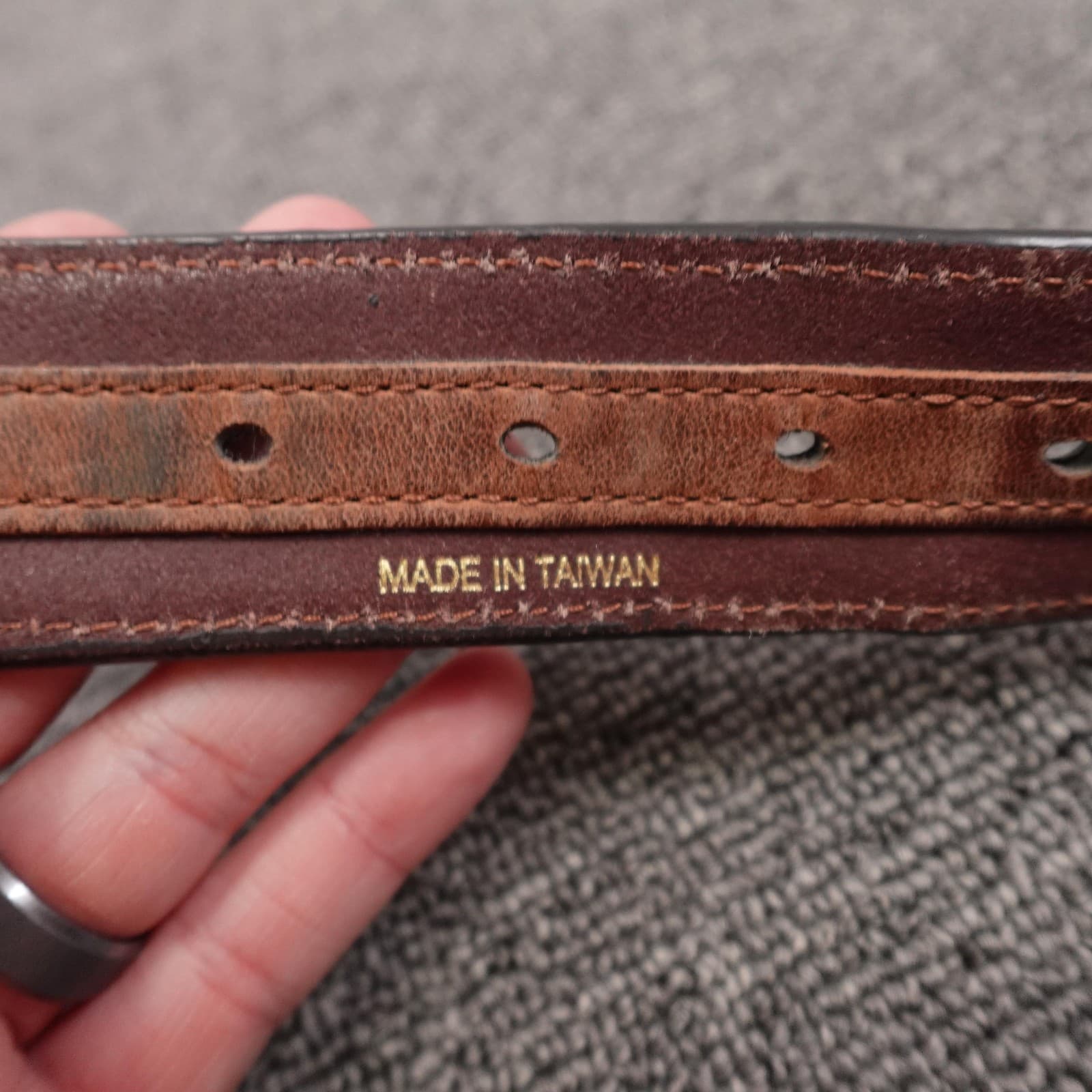 Ariat Belt Mens 42 Brown Leather Beaded Western Concho Geometric Adjustable - Thumbnail 7
