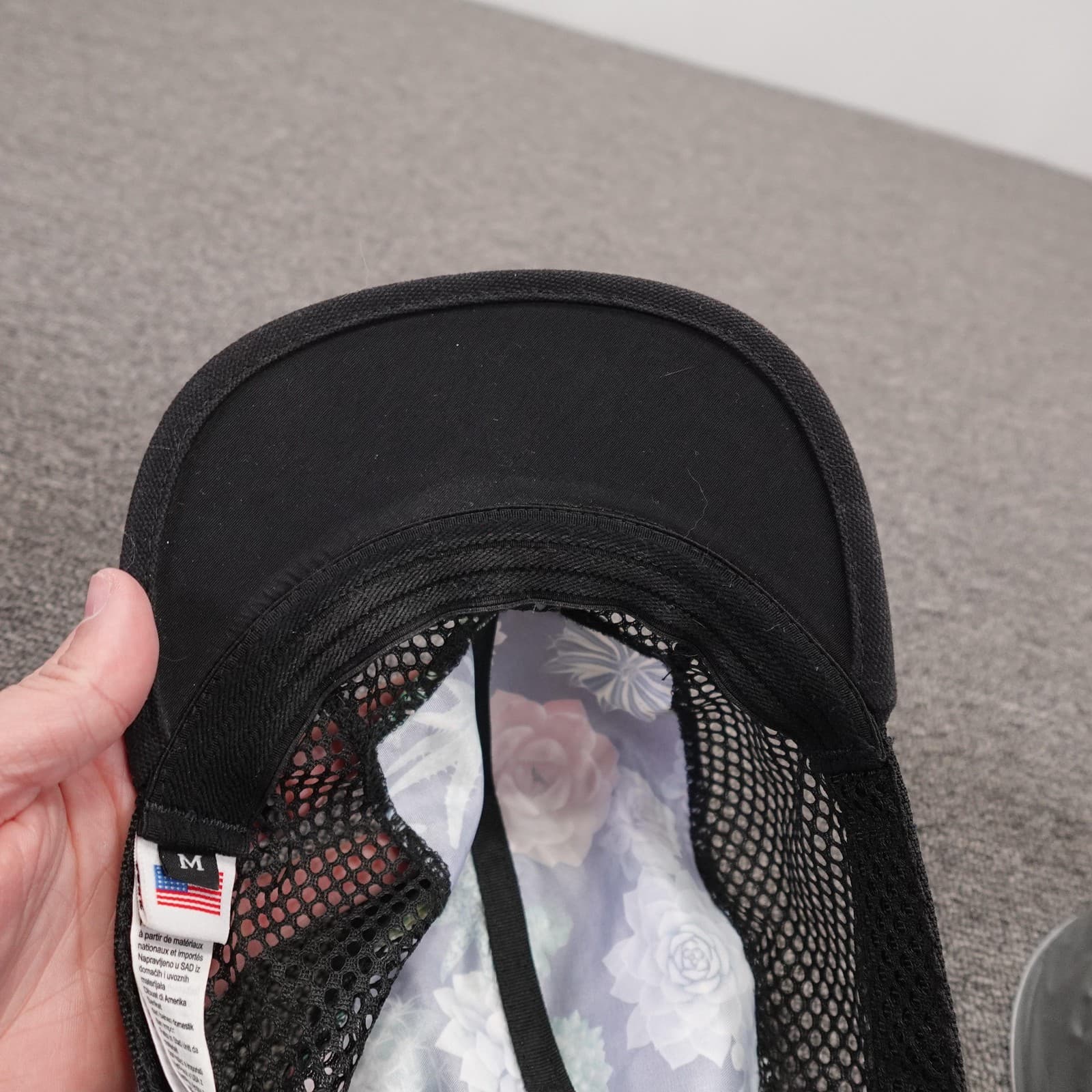 KAVU Hat Cap Strap Back Mens M Black Floral Mesh 5 Panel Outdoor Summer Camping - Thumbnail 7