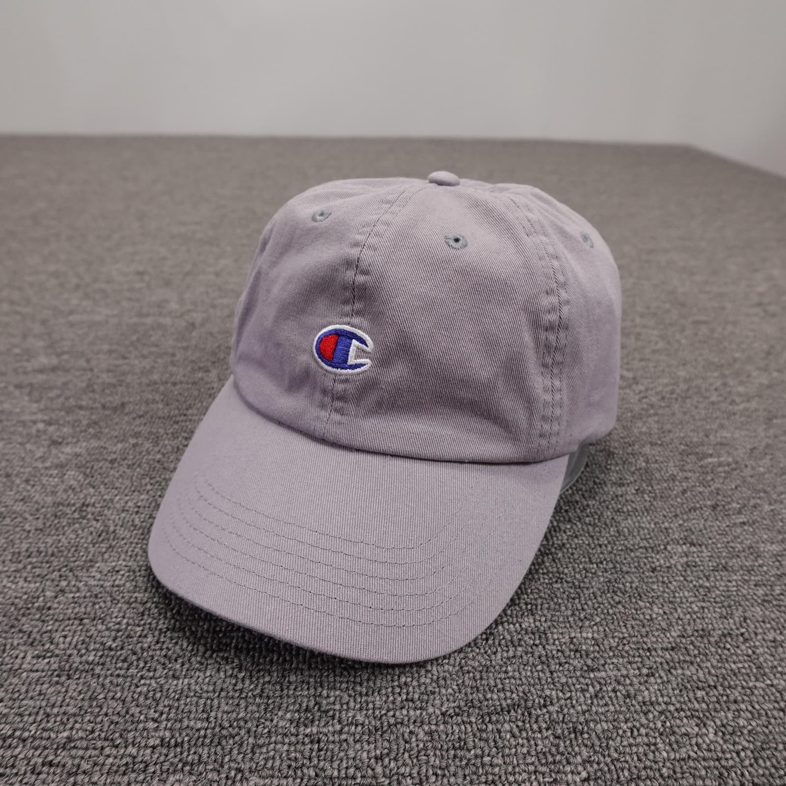 Champion Hat Cap Strap Back Mens One Size Purple Twill Baseball Logo Embroidered
