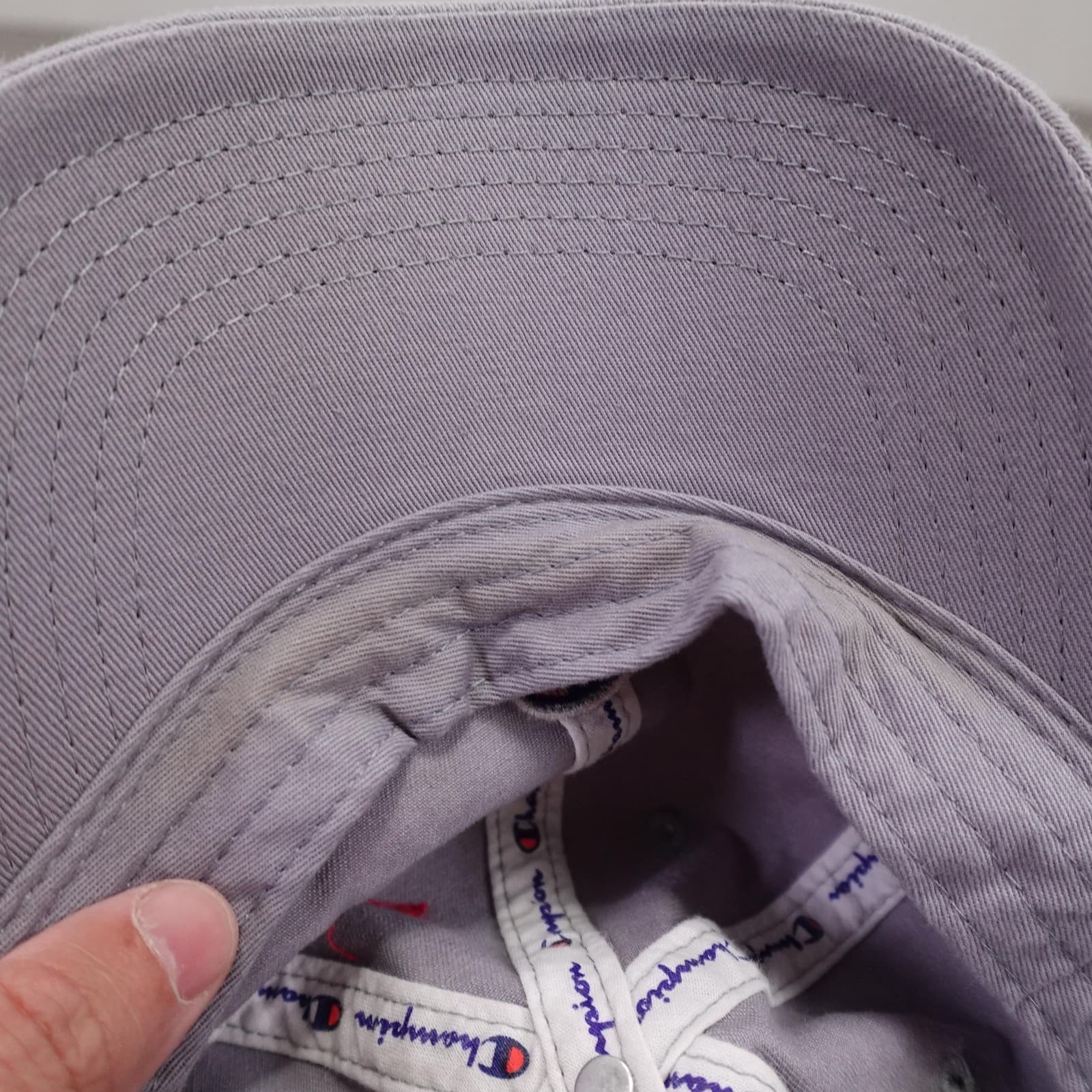 Champion Hat Cap Strap Back Mens One Size Purple Twill Baseball Logo Embroidered - Thumbnail 6