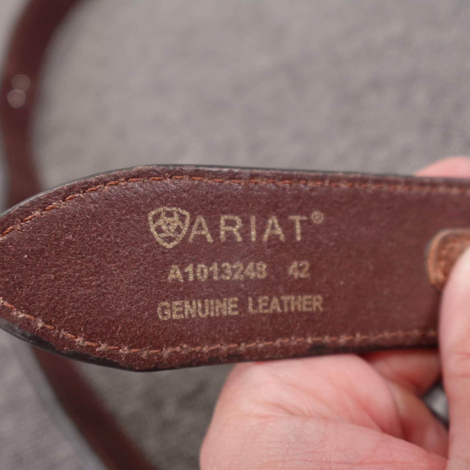 Ariat Belt Mens 42 Brown Leather Beaded Western Concho Geometric Adjustable - Thumbnail 6